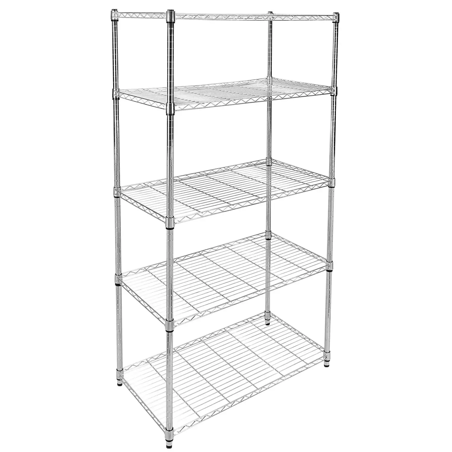 Canddidliike 5-Shelf Storage Wire Shelves with Wheels. 5 Tiers Standing Shelving Units Adjustable Metal Organizer Wire Rack