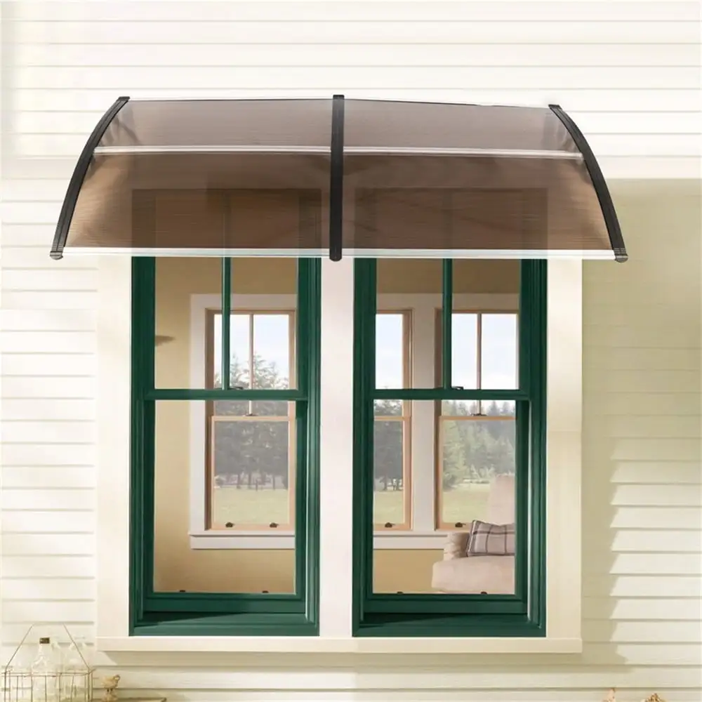 Canddidliike 80??40 Polycarbonate Window Door Awning Canopy. Awnings for Windows - Brown