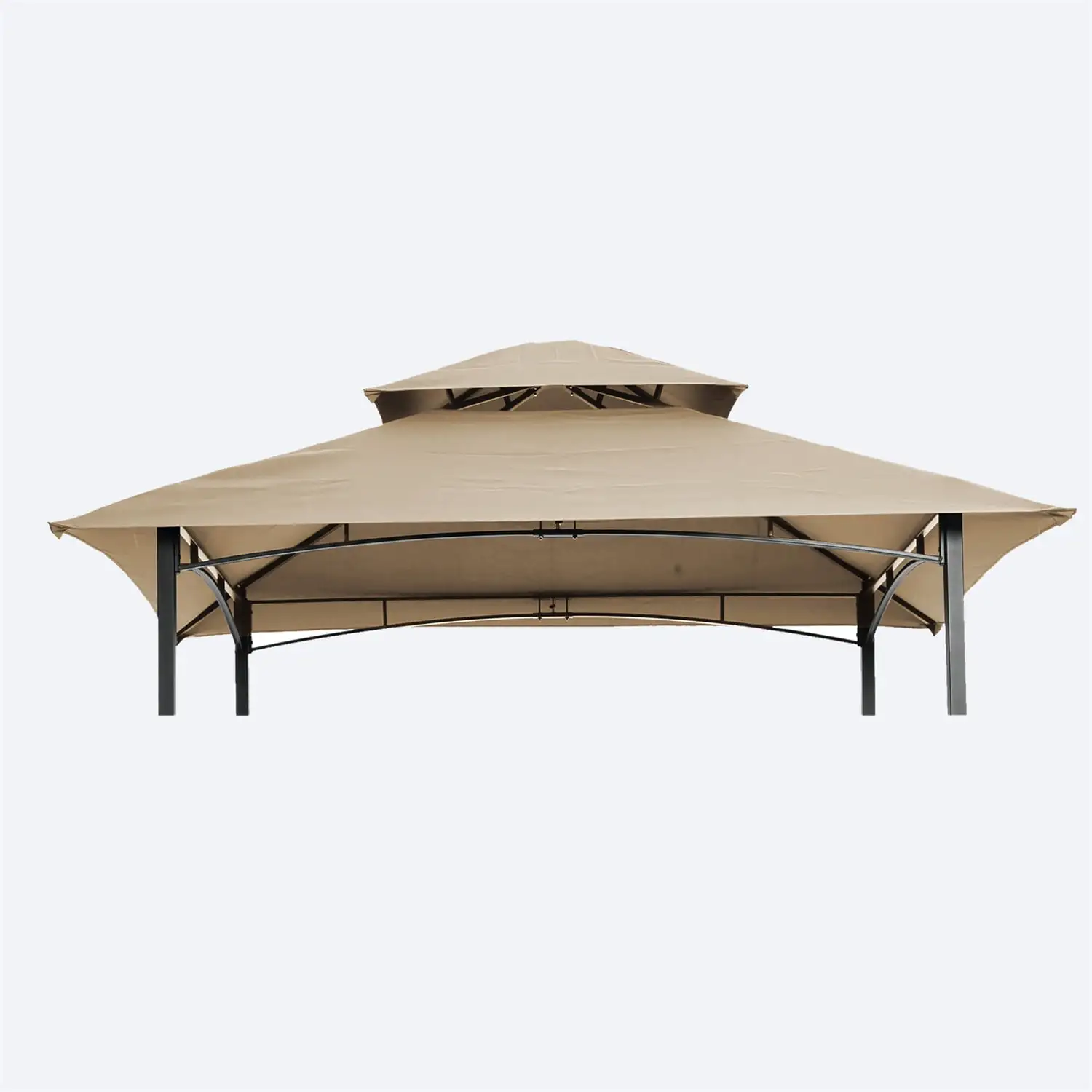 Canddidliike 8x5Ft Double Tier Replacement Canopy Top. Grill BBQ Gazebo Cover. Beige