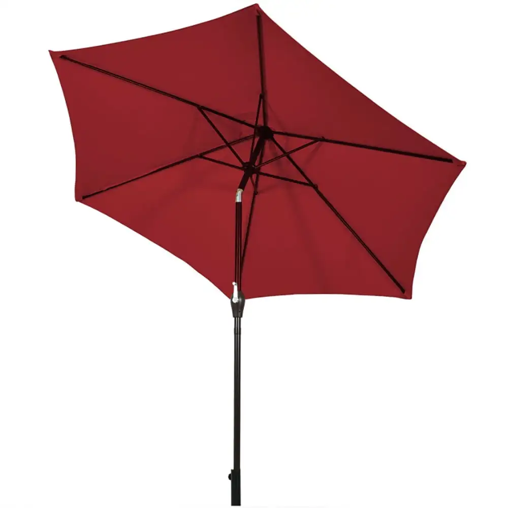 Canddidliike 9 ft Outdoor Market Patio Table Umbrella Push Button Tilt Crank Lift-Burgundy. Patio Offset Umbrella with Easy Tilt Adjustment. Offset Hanging Umbrella