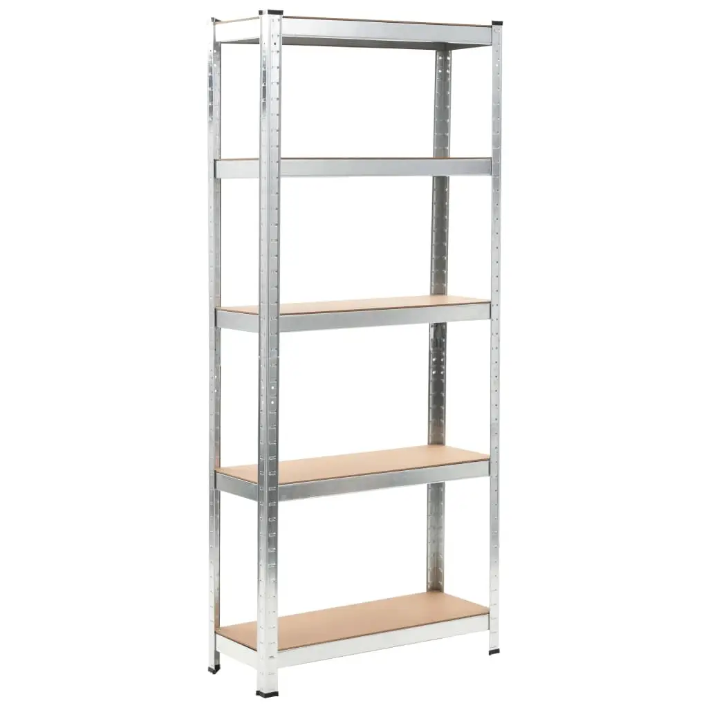 Carevas 5-Layer Storage Shelf Silver Steel&Engineered Wood