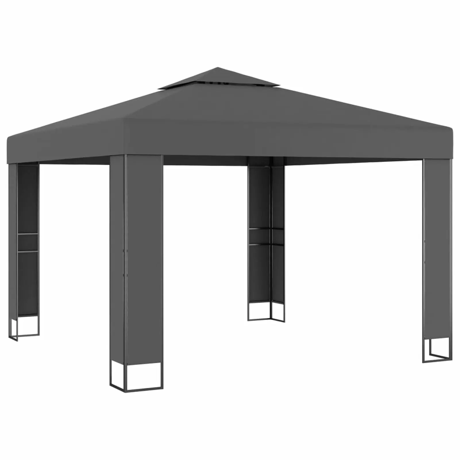 Carevas Gazebo with Double Roof 9.8'x9.8' Anthracite