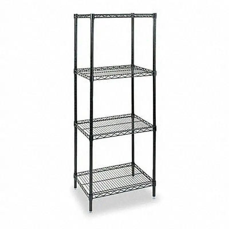 Choice Zoro 2KPK8 18 x 63 x 24 in. 800 lbs Wire Shelving Unit, Black