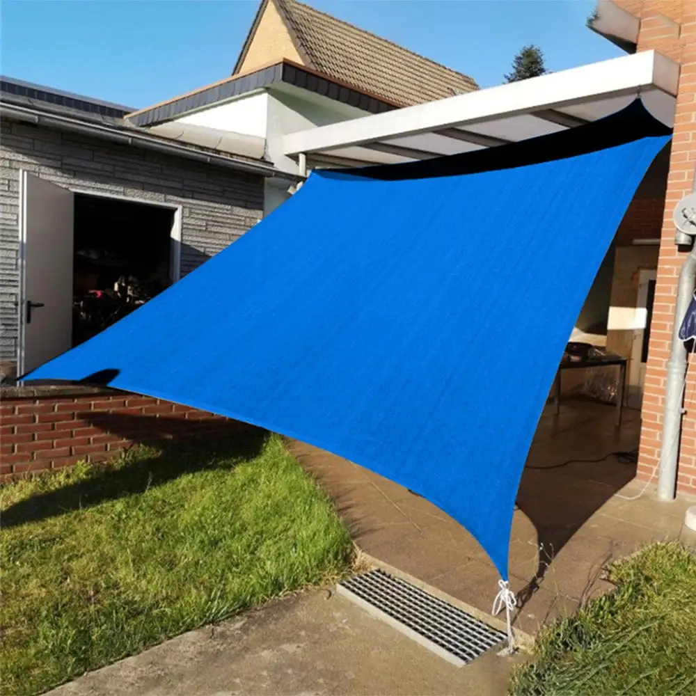 Christmas Savings Clearance! Cbcbtwo Sun Shade Sail. 9'6 x 9'6 Square Canopy Sun Sail. UV Block Blue Sunshade for Patio Backyard Lawn Garden Swimming Pools Outdoor Activities