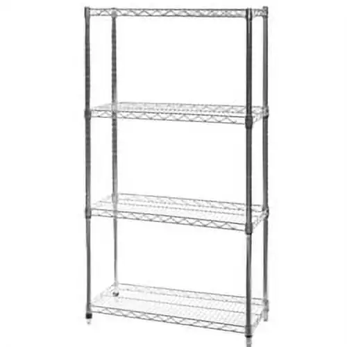 Chrome Wire Shelving with 4 Shelves - 14d x 60w x 96h (SC146096-4)