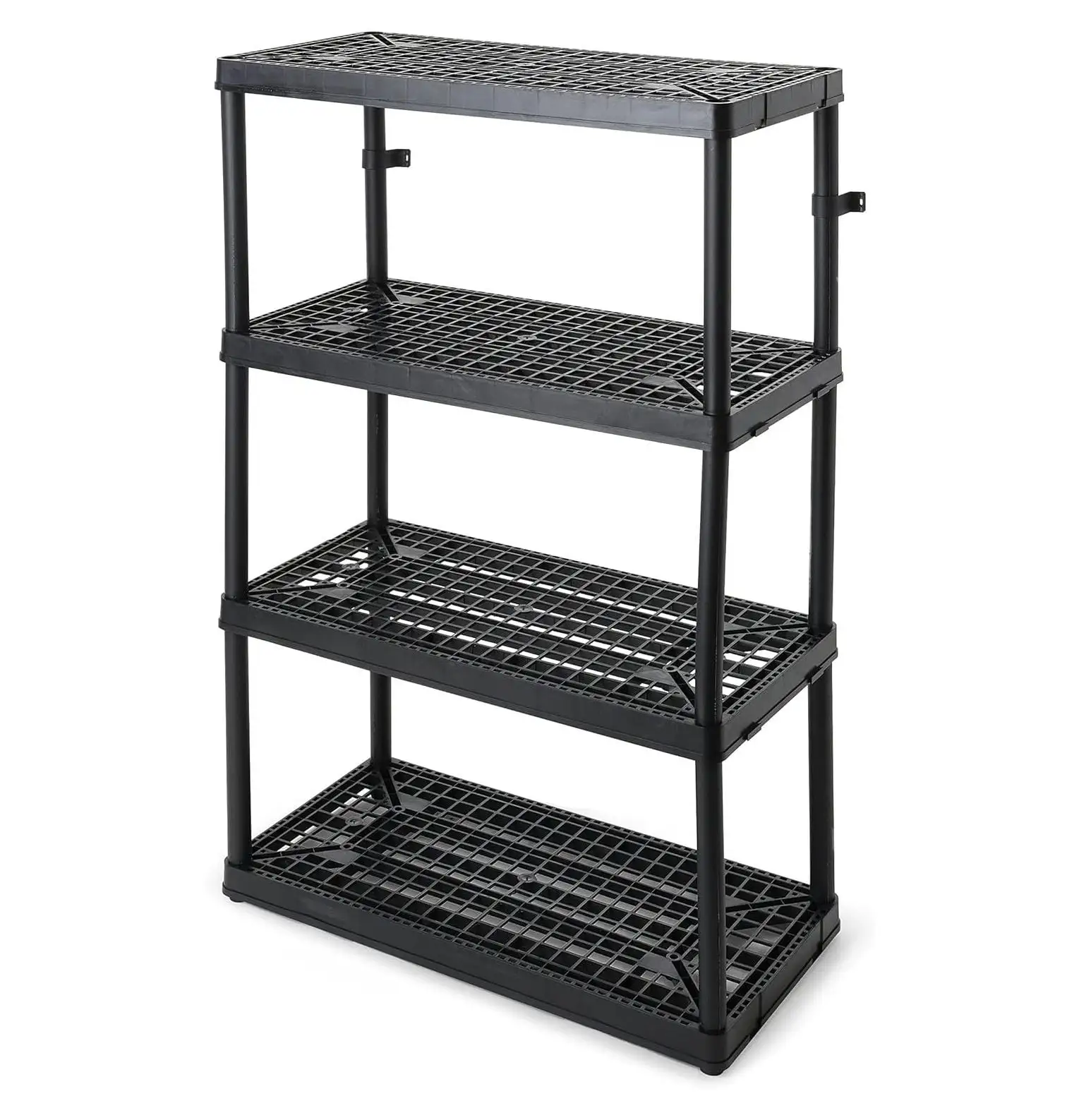 CintBllTer 4 Shelf Fixed Height Ventilated Heavy Duty Storage Unit 18 x 36 x 54 Organizer System for Home. Garage. Basement. and Laundry. Black