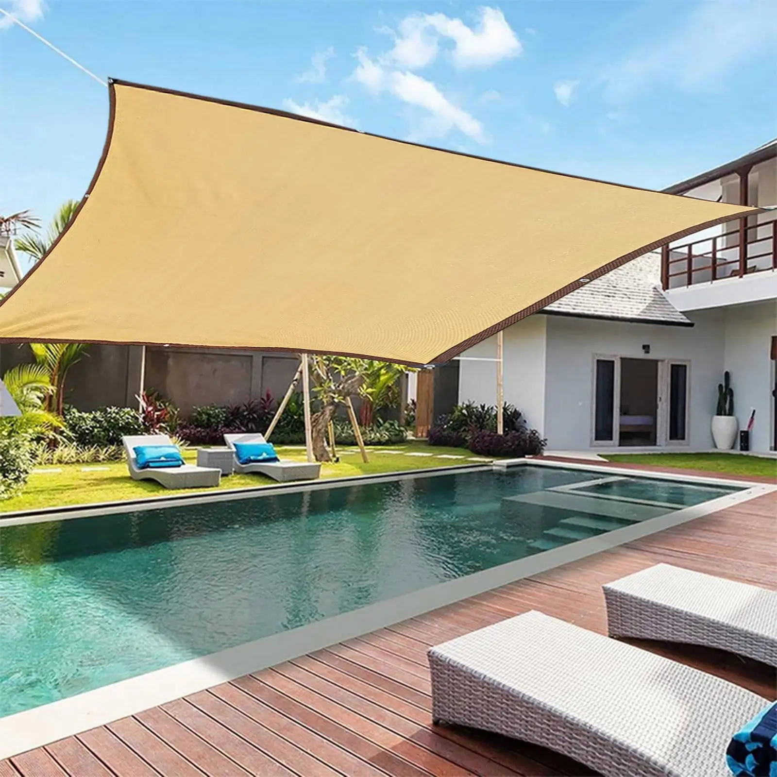 Clearance Kbndieu Swing Canopy Sun Shade Canopy.Outdoor Sunshade Swimming Pool Sun Awning - 95% Sunshine Protection Rectangle Shade Canopy Sunshine Block for Patio Garden Outdoor Facility Swimming