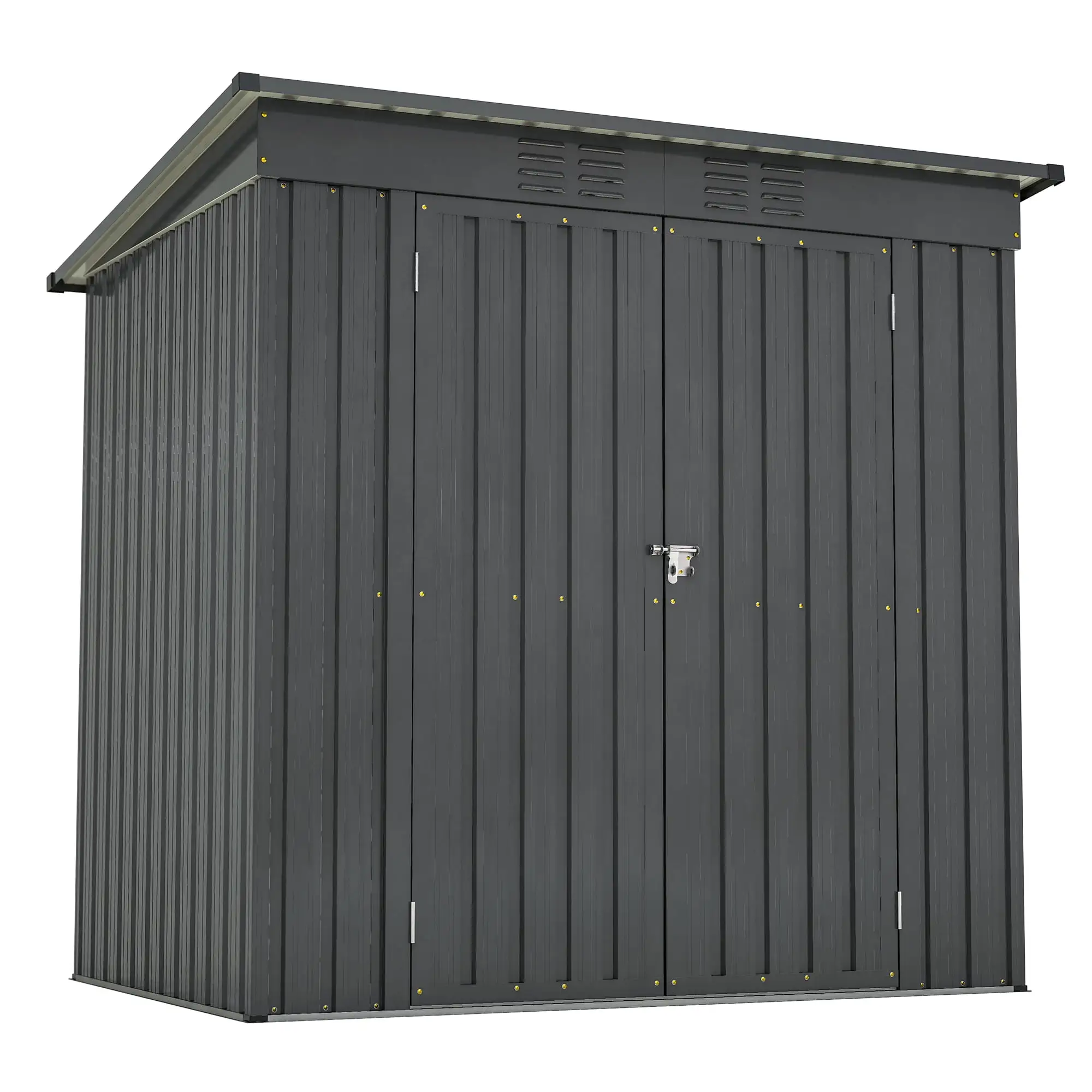 CoSoTower 6 X 4 Ft Outdoor Storage Shed. All Weather Tool Shed for Garden. Backyard. Lawn. Black