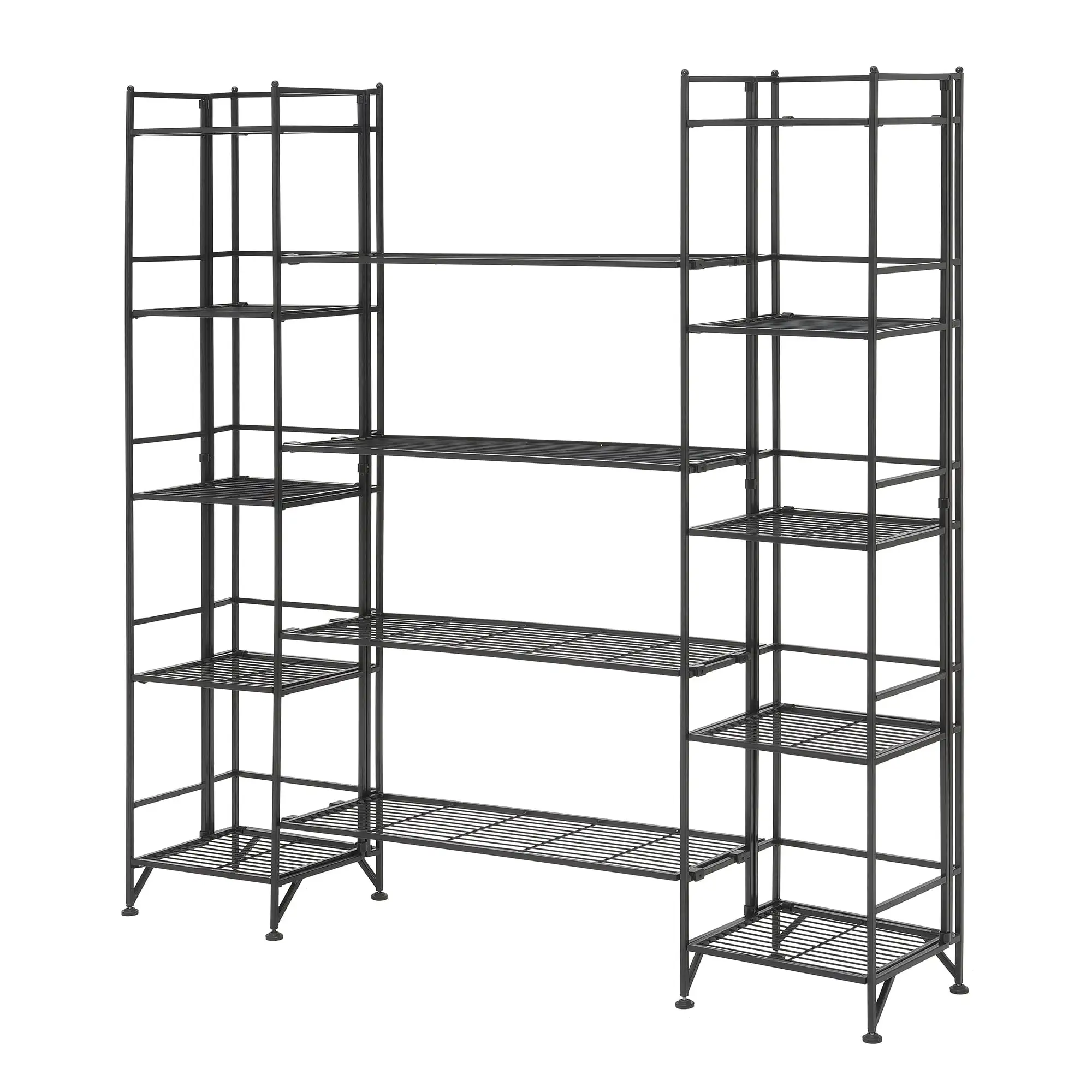 Convenience Concepts Xtra Storage 5-Tier Metal Folding Shelves in Black