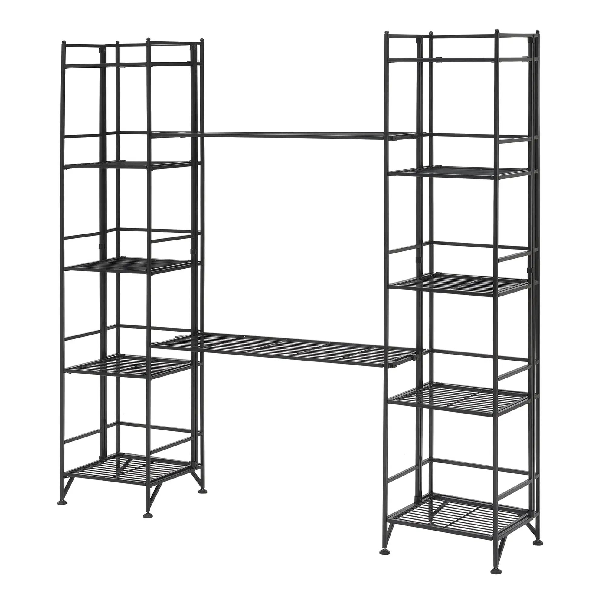 Convenience Concepts Xtra Storage 5-Tier Metal Folding Shelves in Black