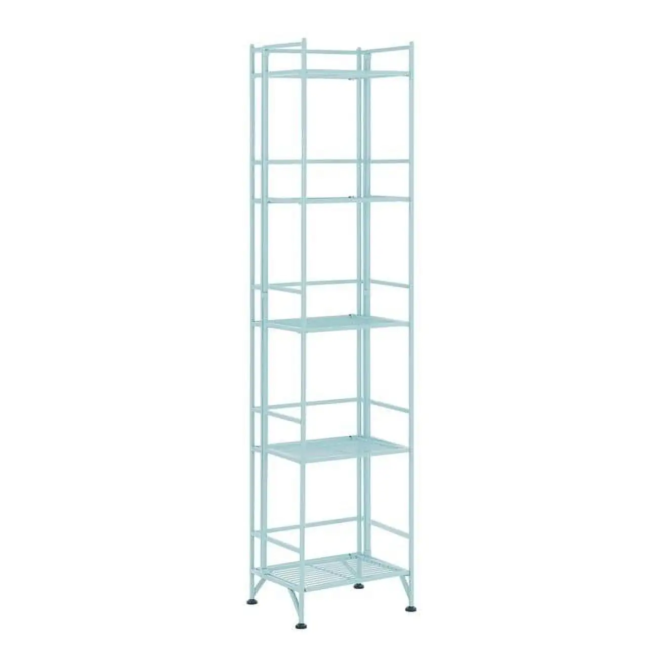 Convenience Concepts Xtra Storage Five-Tier Folding Shelf - Green. Metal - 13 x 11.25 x 57.75 in.