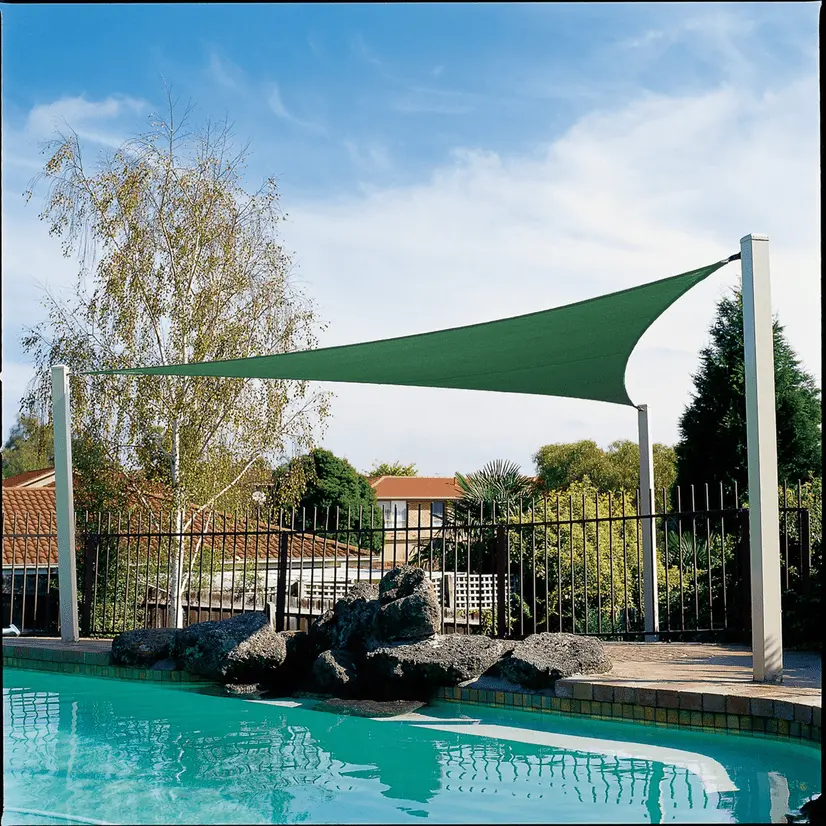 Coolaroo Coolhaven Outdoor Sun Shade Sail With Hardware Kit 95% UV Block Protection for Garden. Patio. Backyard. 15' x 12' x 9' Triangle. Heritage Green