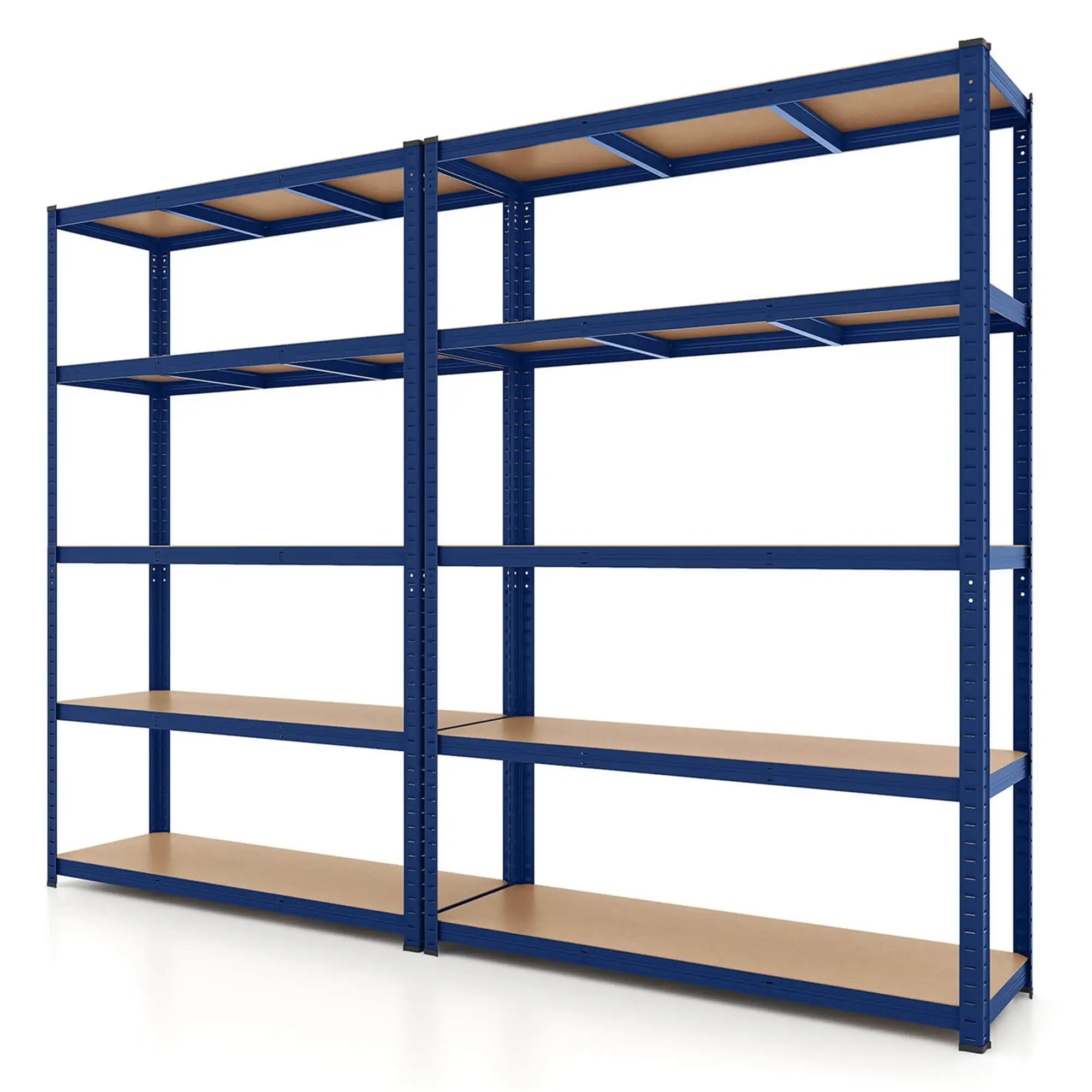 Costway 2 PCS 5 Tier Adjustable Garage Shelving Unit with 2200 lbs Max Load for Warehouse Blue