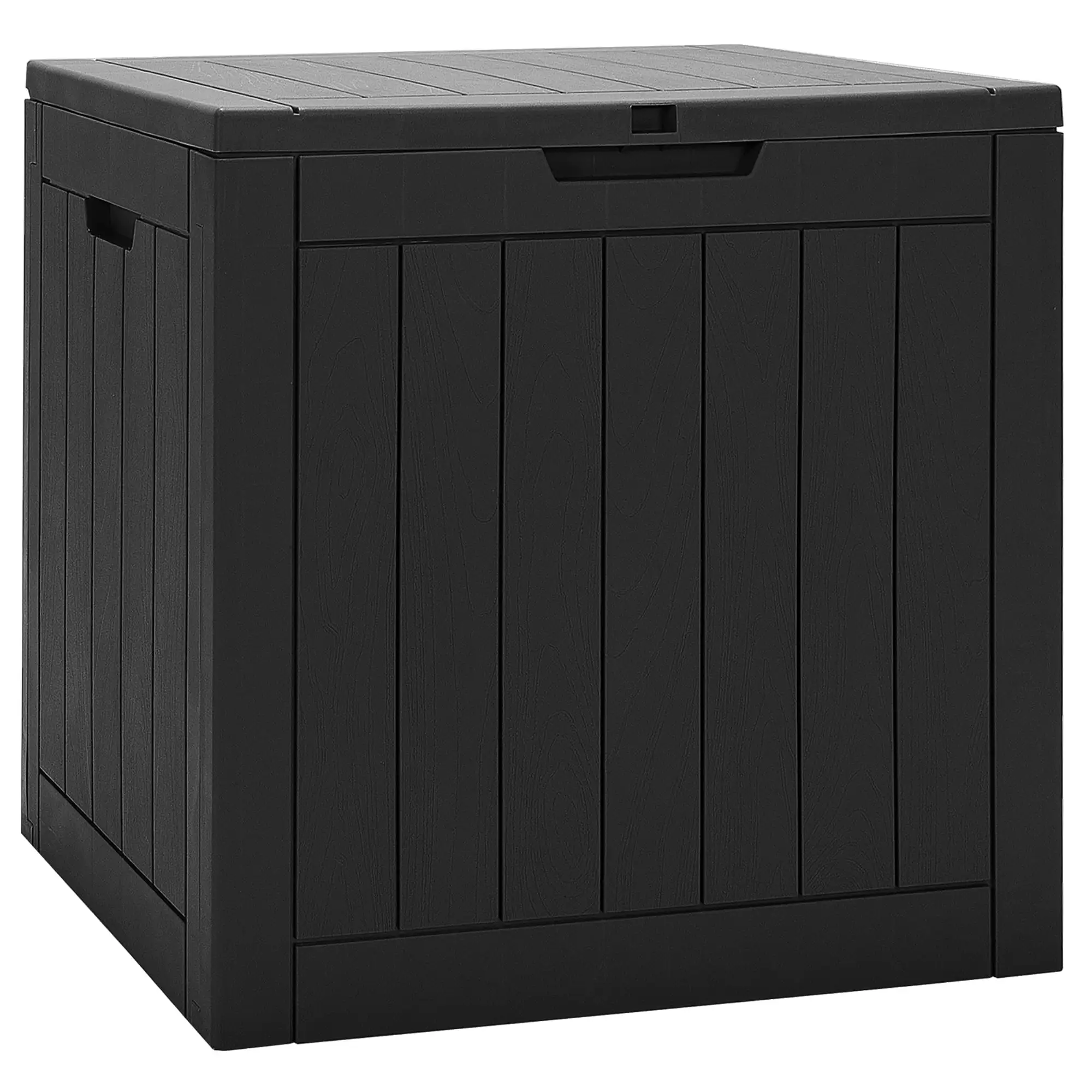 Costway 30 Gallon Deck Box Storage Container Seating Tools Organization Deliveries Black