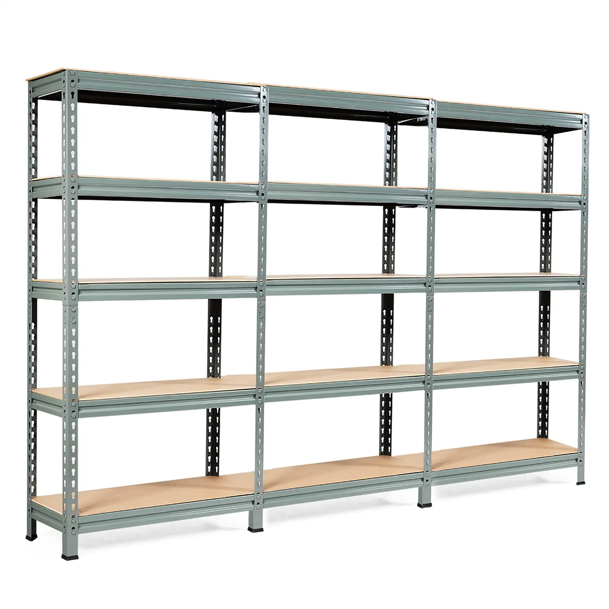 Costway 3PCS 5-Tier Metal Storage Shelves 60''Adjustable Shelves Gray