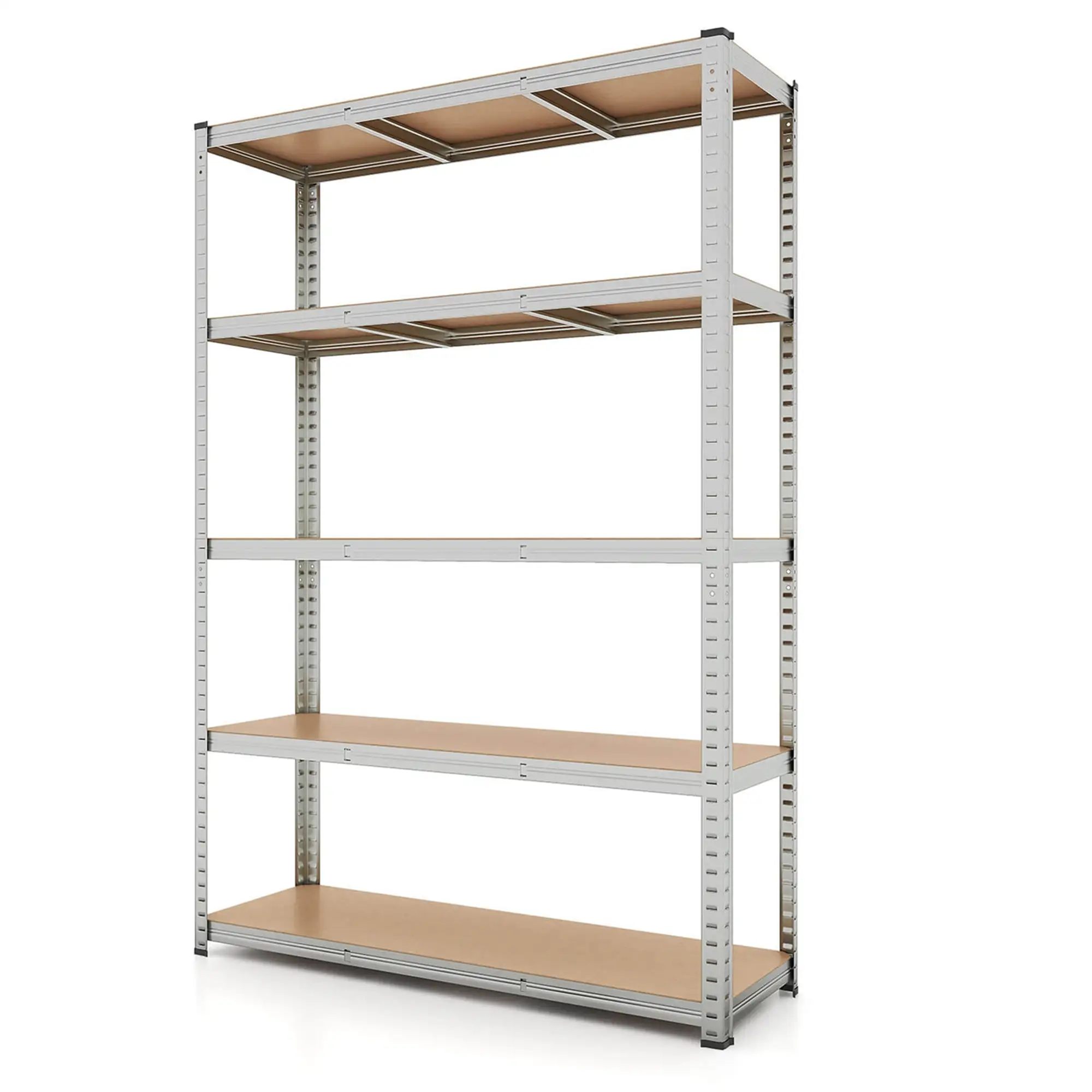 Costway 5 Tier Adjustable Garage Shelving Unit with 2200 lbs Max Load for Warehouse Silver