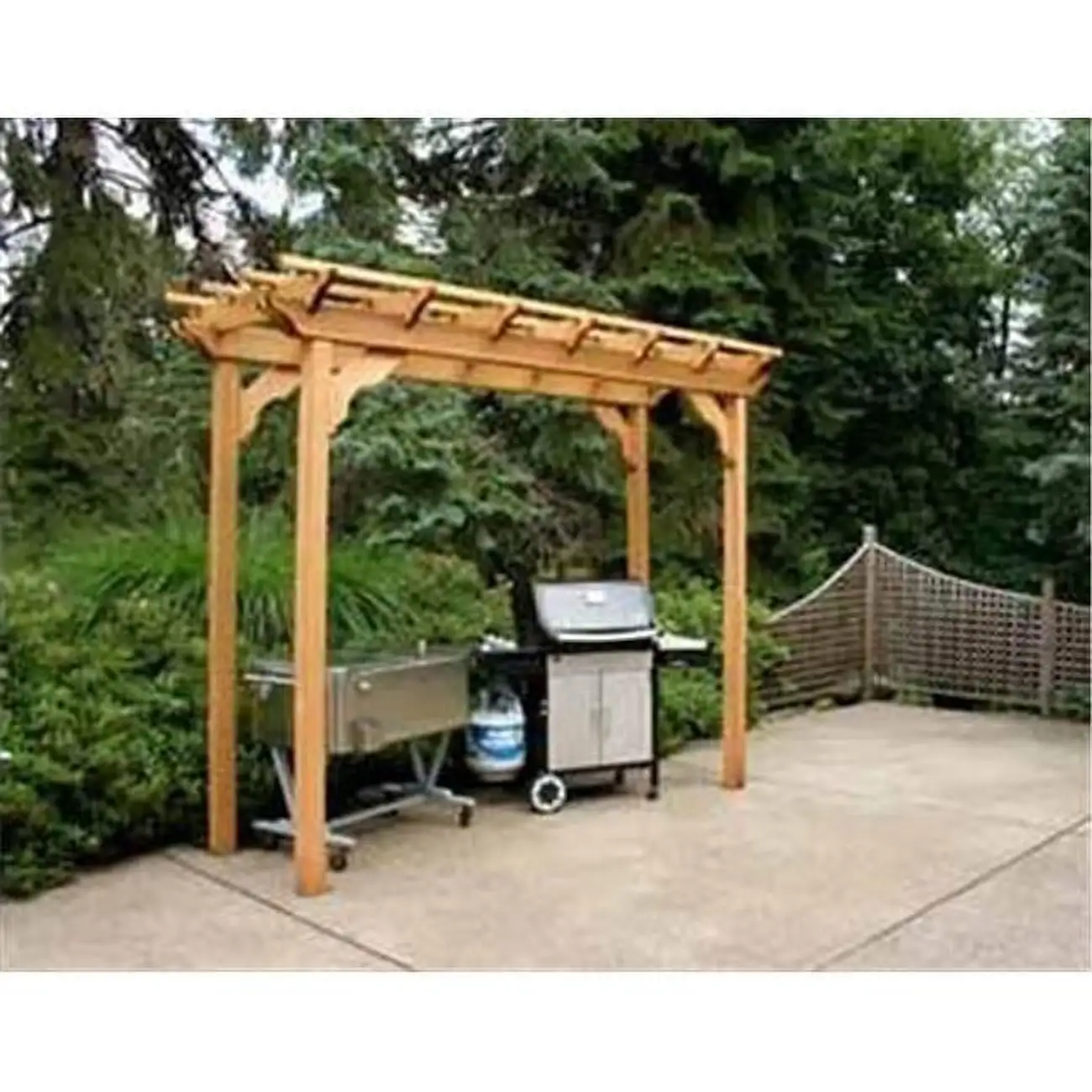 Creek Vine Design Cedar New Dawn Pergola - 3 ft. x 10 ft.