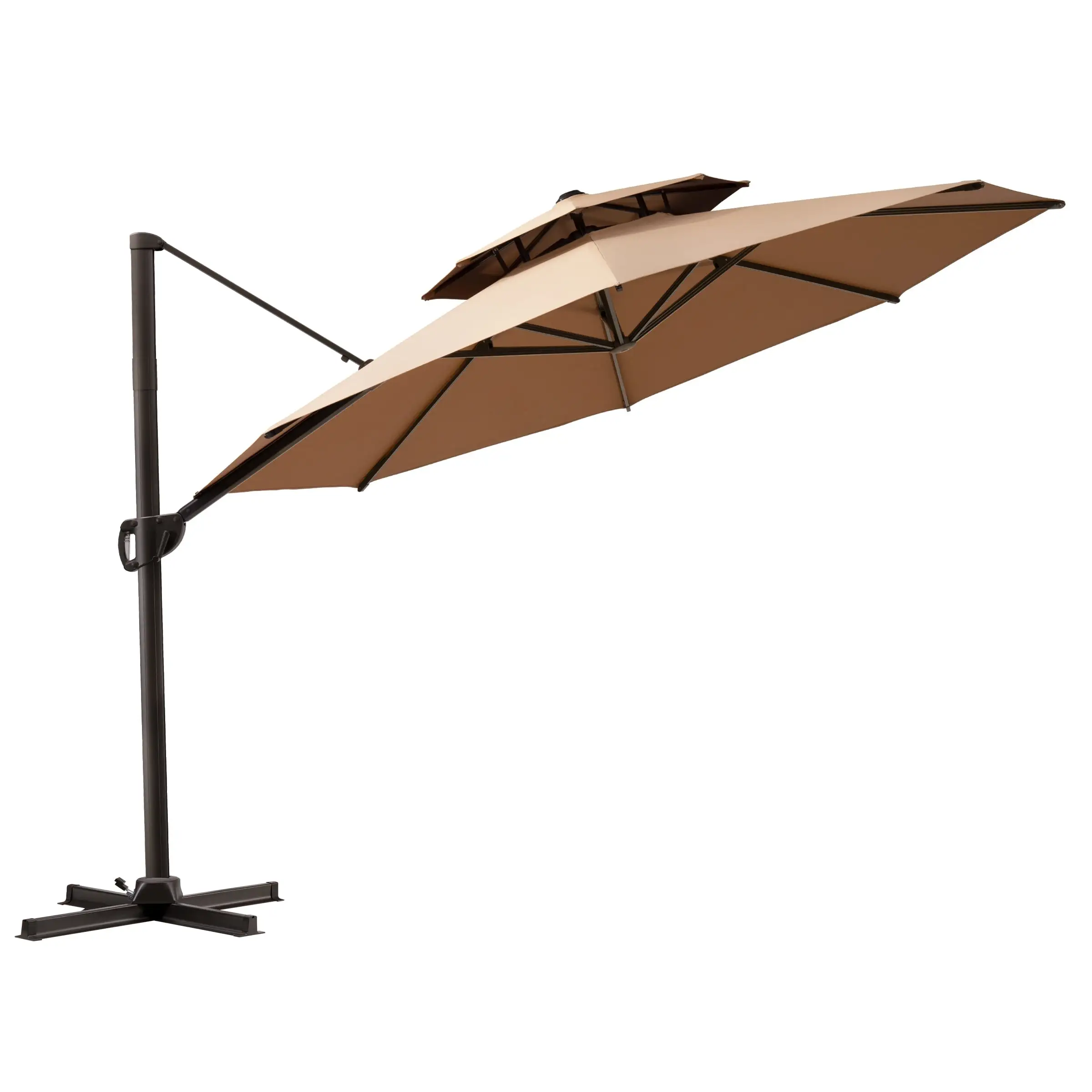 Crestlive Products 11.5-foot Outdoor Round Cantilever Umbrella Tan