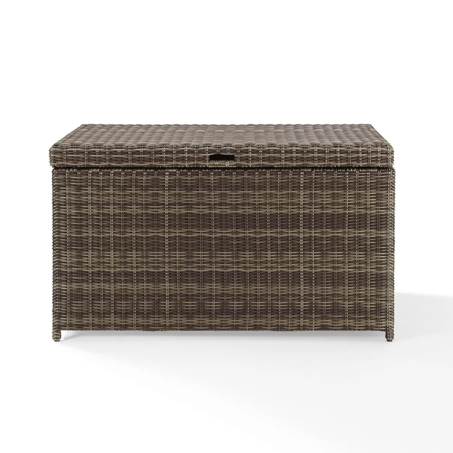 Crosley Furniture Bradenton Wicker / Rattan Patio Deck Box in Weathered Brown