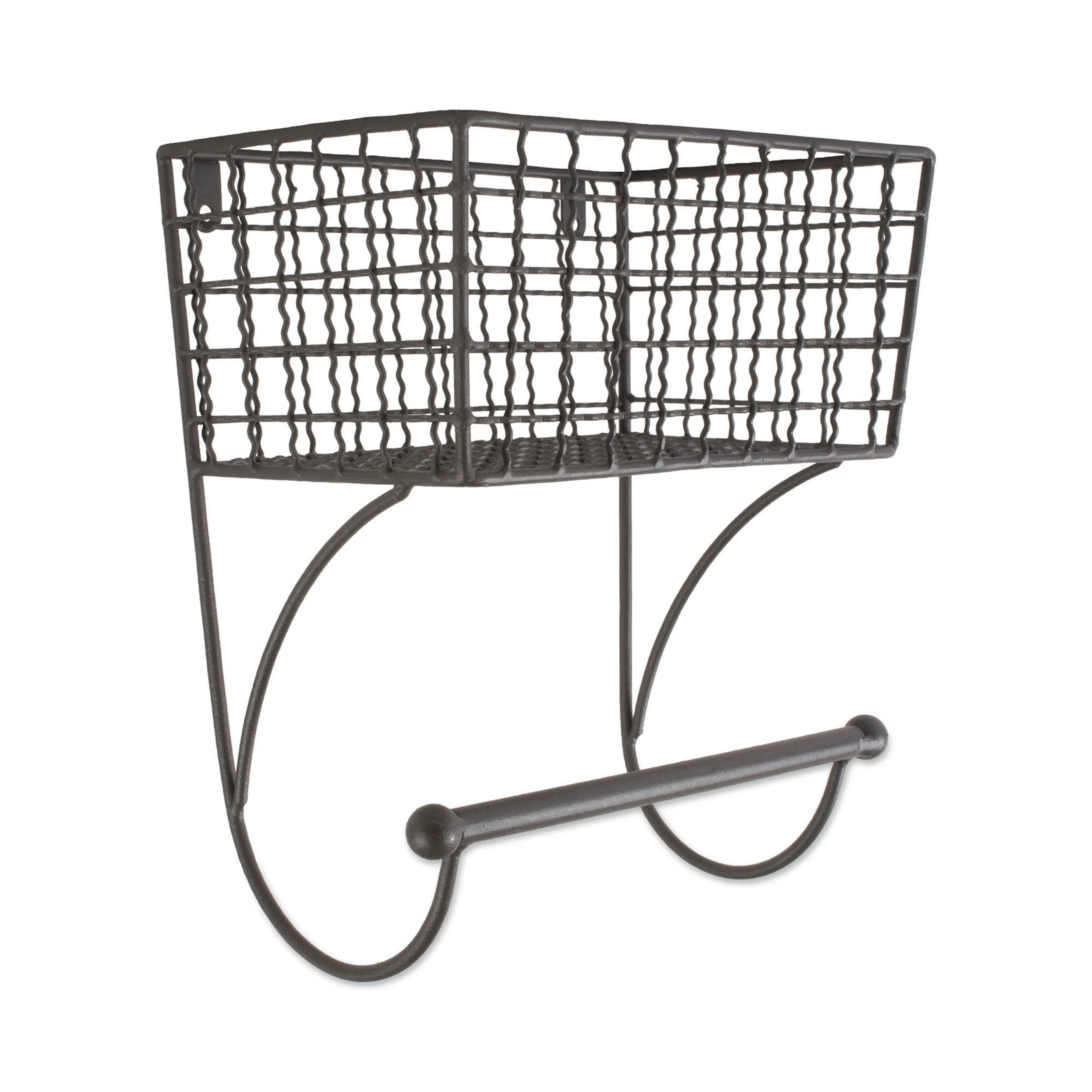 DII 5.5 Modern Style 100 Percent Iron Small Towel Rack in Gray Finish