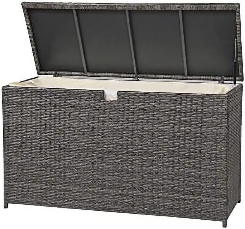 DIKTESSCW Outdoor Box Waterproof Deck Box for Patio Wicker Bin for Cushions Pillows Organization Indoor/Outdoor/Garden/Backyard/Home/Pool Tools Toys 88 Gallon Brown