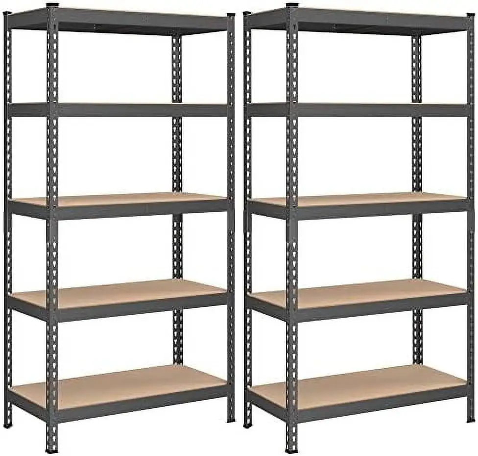 DSZBNUIO 5-Tier Shelves Garage Boltless Assembly Adjustable Shelving Units 17.7 x 35.4 x 70.9 Inches Load 1929 lb Each Shed Warehouse Basement Gray UGLR450G02