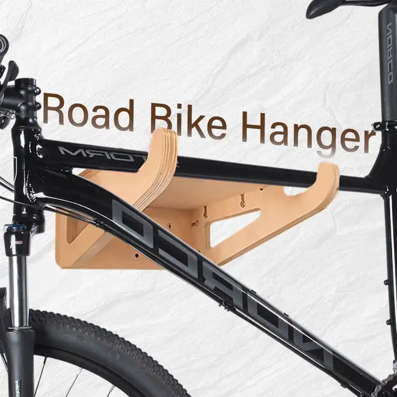 Dadatutu Wooden Road Bike Wall Mount Bicycle Wall Mount Compact Wall Bike Carrier Space Saving Bike Storage for Garage Home Or Apartment