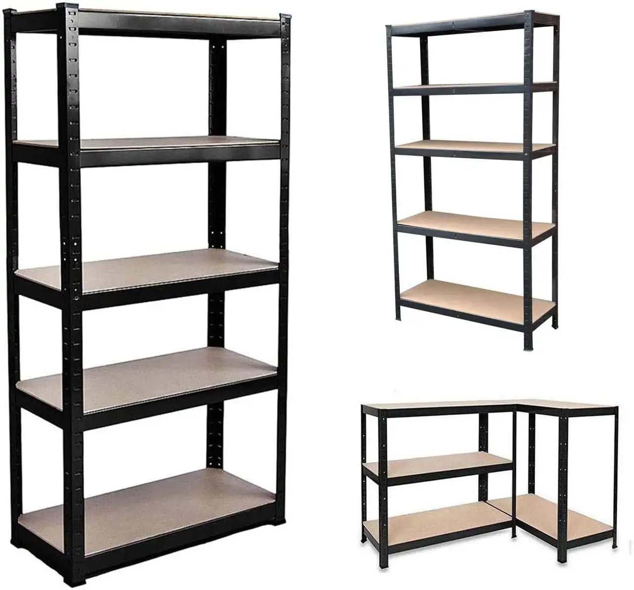 Dayplu 5-Tier Heavy Duty Metal Shelving. 59 x 28 x 12 Racking Storage Unit. Black