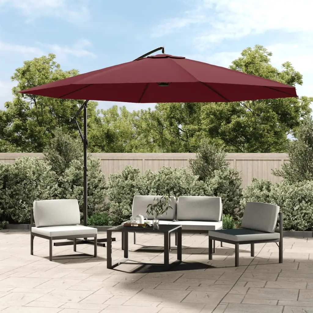 Dcenta Cantilever Umbrella with Aluminum Pole 137.8 Bordeaux Red