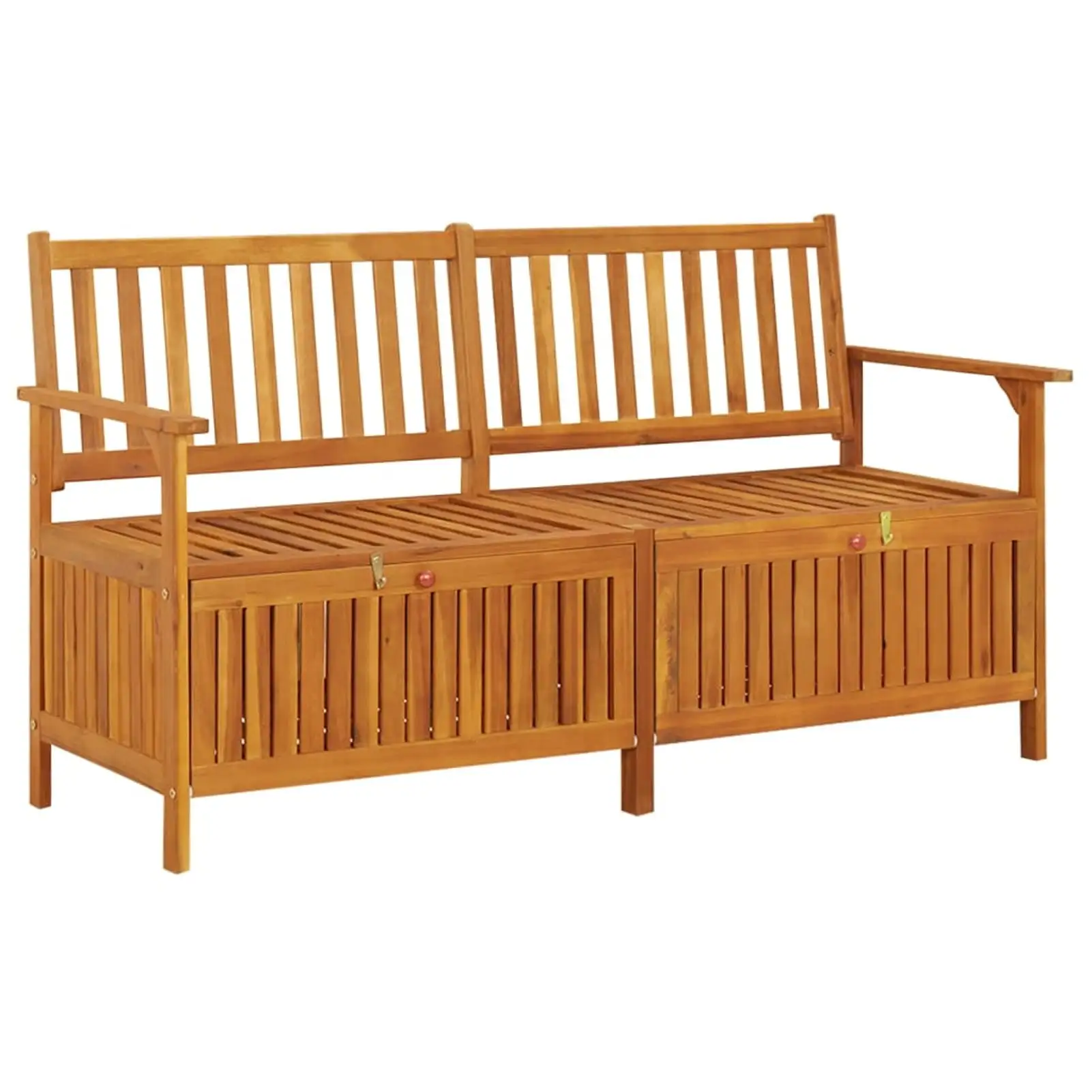 Dcenta Garden Storage Bench Acacia Wood Storage Cabinet with Compartment for Patio. Lawn. Poolside. Backyard Furniture 58.3 x 24.4 x 33.1 Inches (W x D x H)