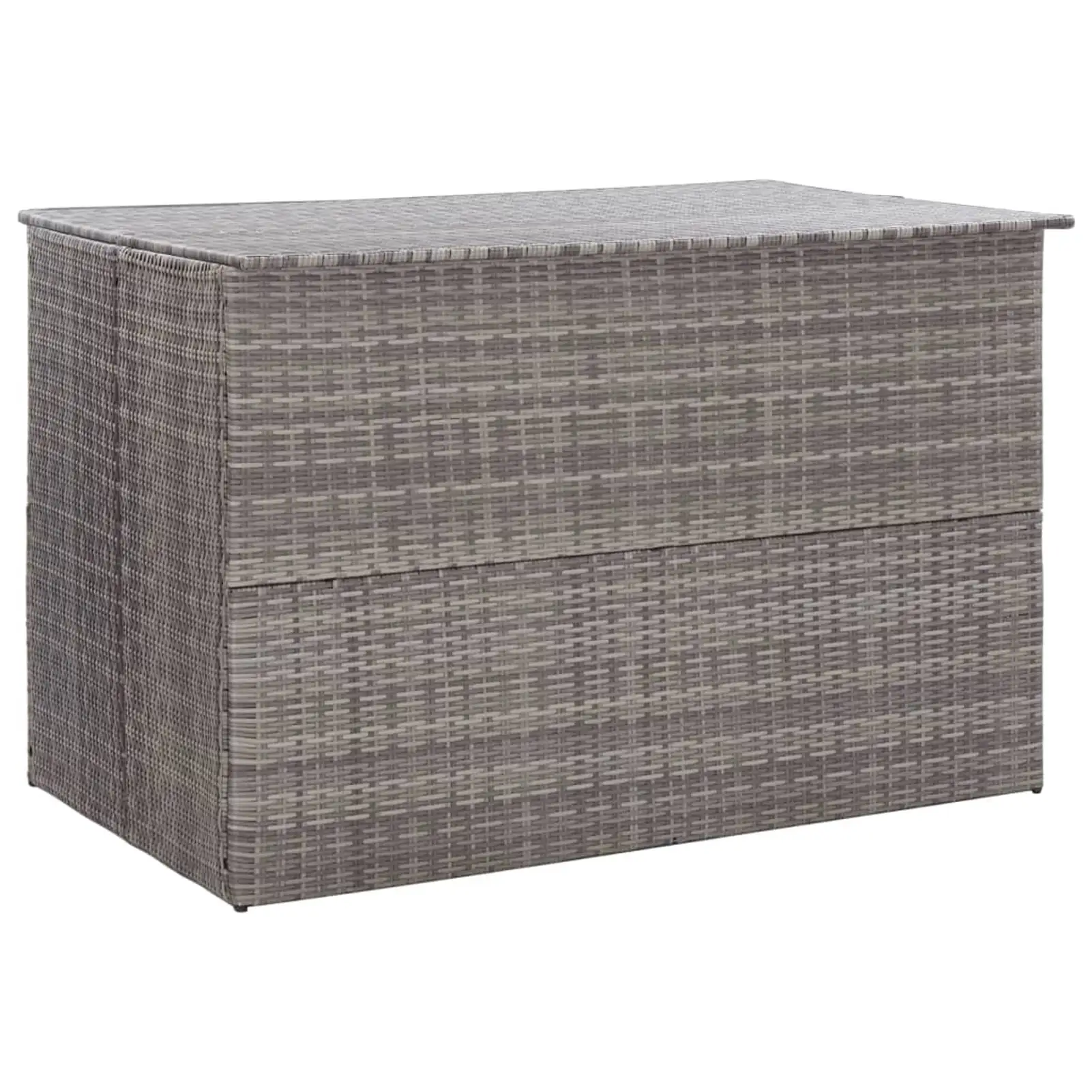 Dcenta Garden Storage Box Gray Poly Rattan Storage Container Deck Box Garden Tool Organization for Patio. Lawn. Poolside. Backyard. Furniture 59.1 x 39.4 x 39.4 Inches (W x D x H)