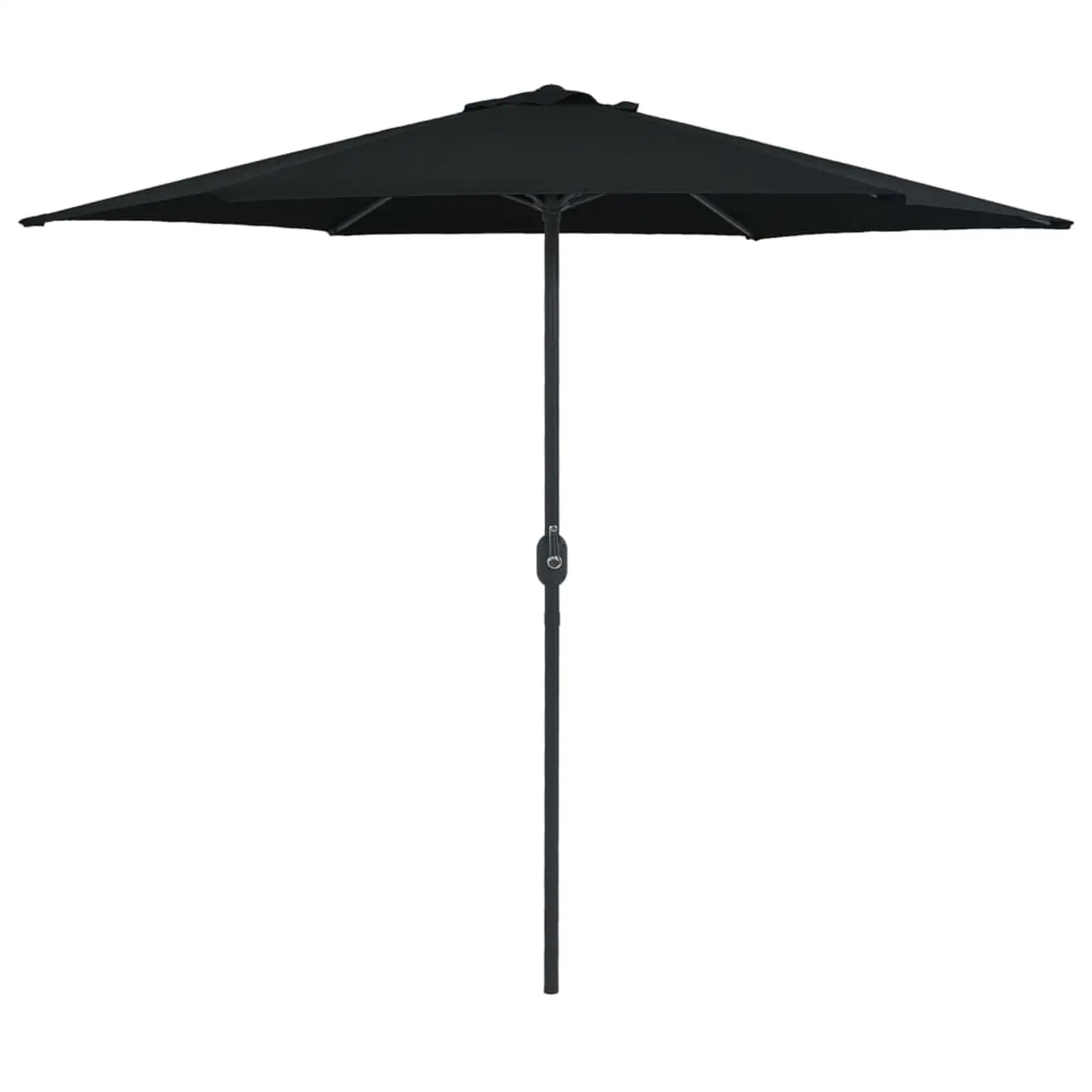 Dcenta Garden Umbrella with Aluminum Pole Folding Parasol Black for Patio. Backyard. Terrace. Poolside. Lawn. Supermarket. Furniture 106.3in x 96.9in (Diameter x H)