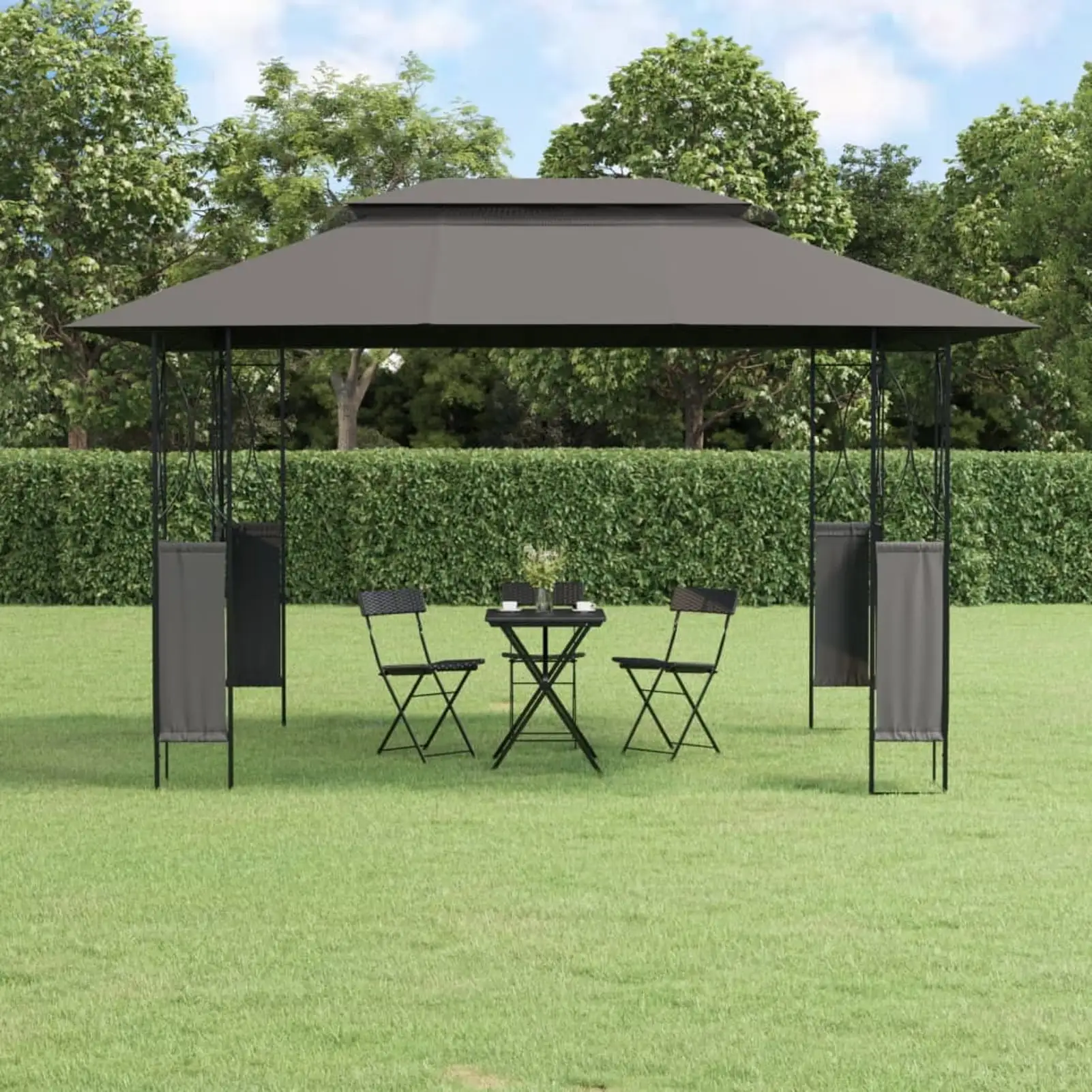 Dcenta Gazebo with Roof Anthracite 157.5x118.1x106.3 Steel