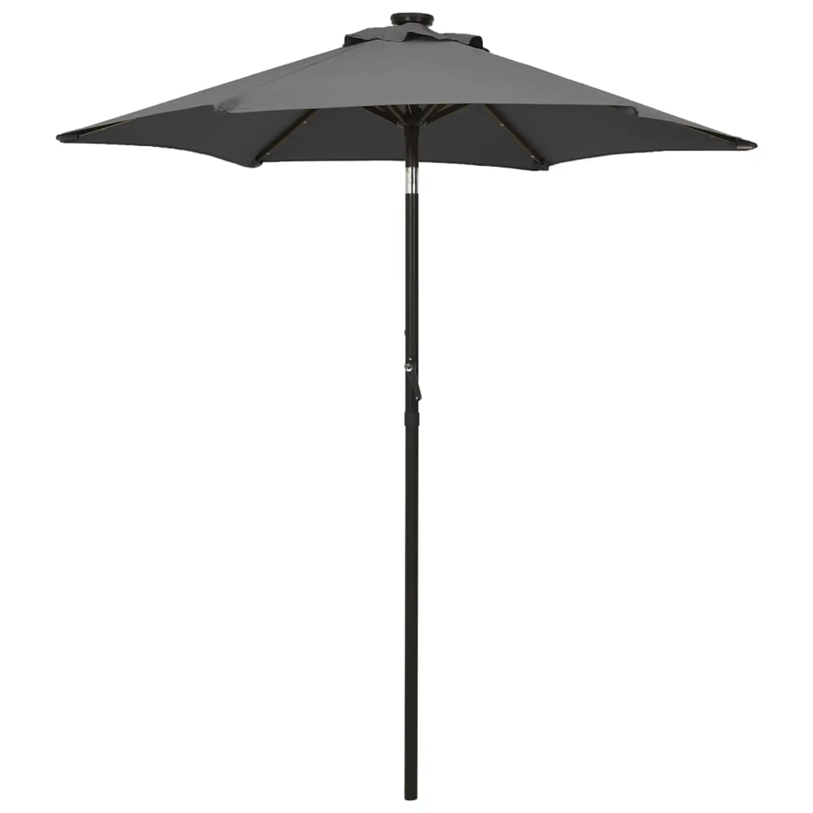 Dcenta Parasol with LED Lights and Aluminum Pole Garden Folding Beach Umbrella Anthracite for Backyard. Terrace. Poolside. Lawn. Camping. Furniture 78.7in x 83.1in (Diameter x H)