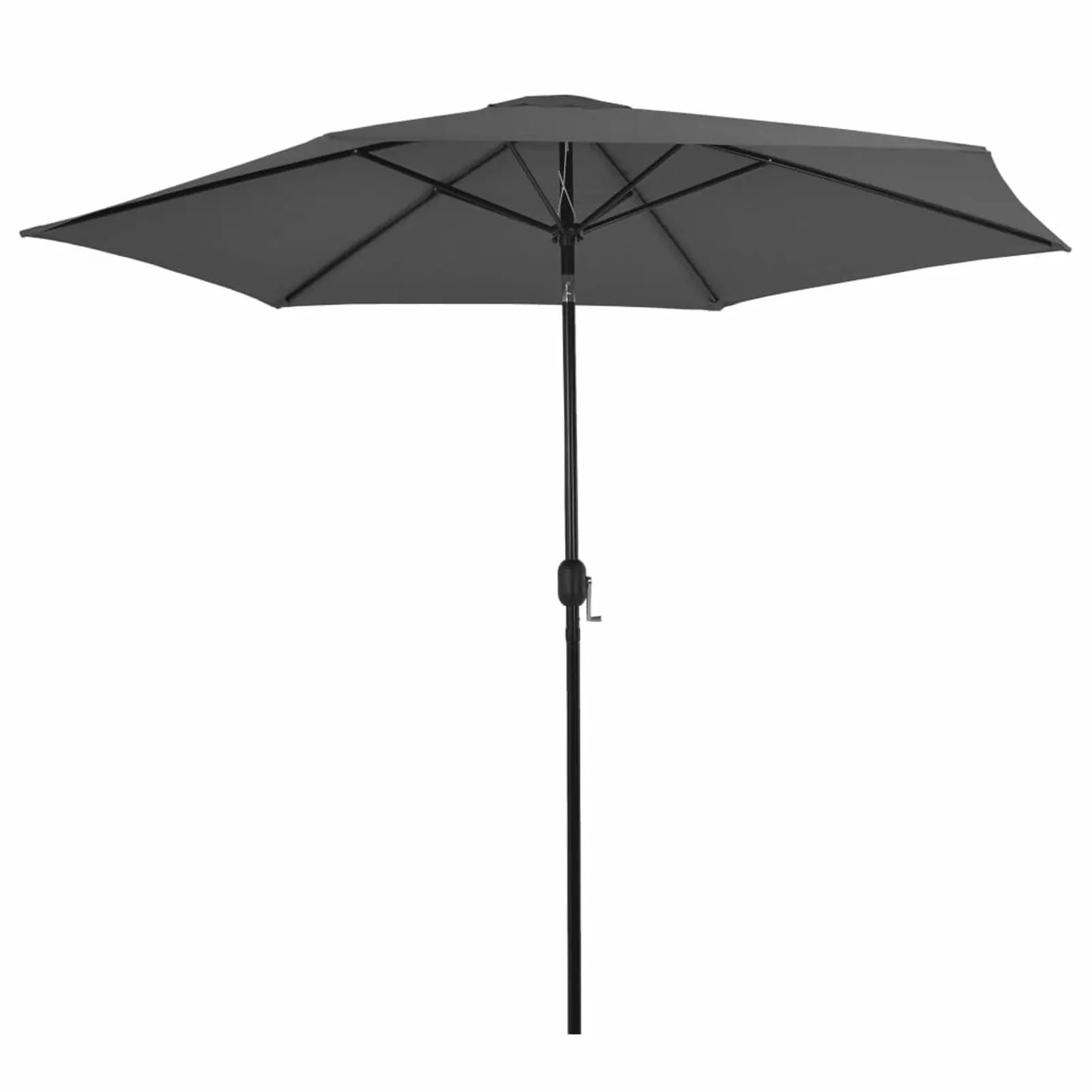 Dcenta Parasol with Metal Pole Garden Folding Beach Umbrella Anthracite for Patio. Backyard. Terrace. Poolside. Furniture 118 x 96.4 Inches (Diameter x H)