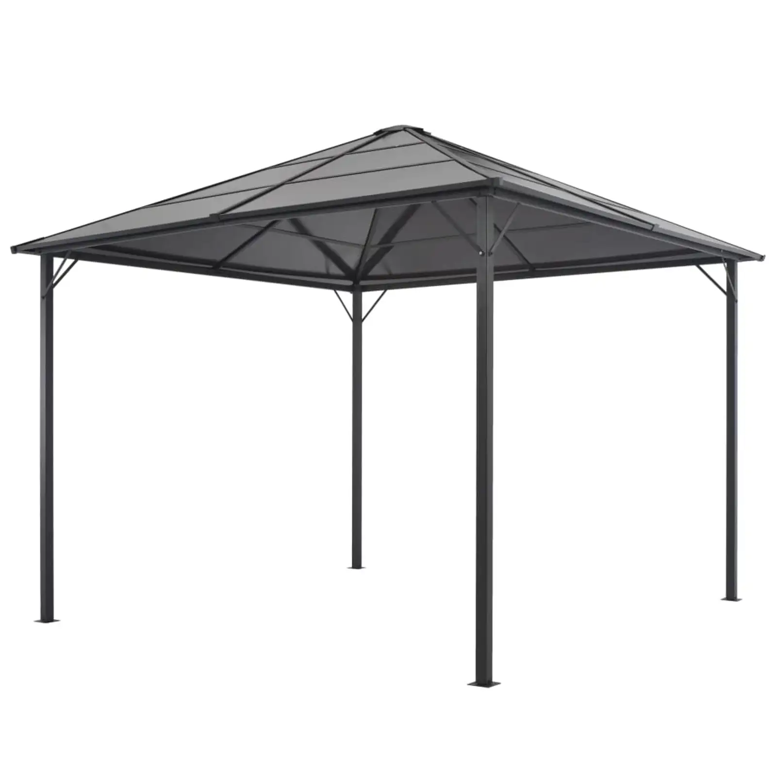 Dcenta Party Tent with Roof Gazebo Aluminum Frame Shelter Canopy Black for Backyard. Yard. Wedding. BBQ. Camping. Festival. Shows 118 x 118 x 102.4 Inches (L x W x H)