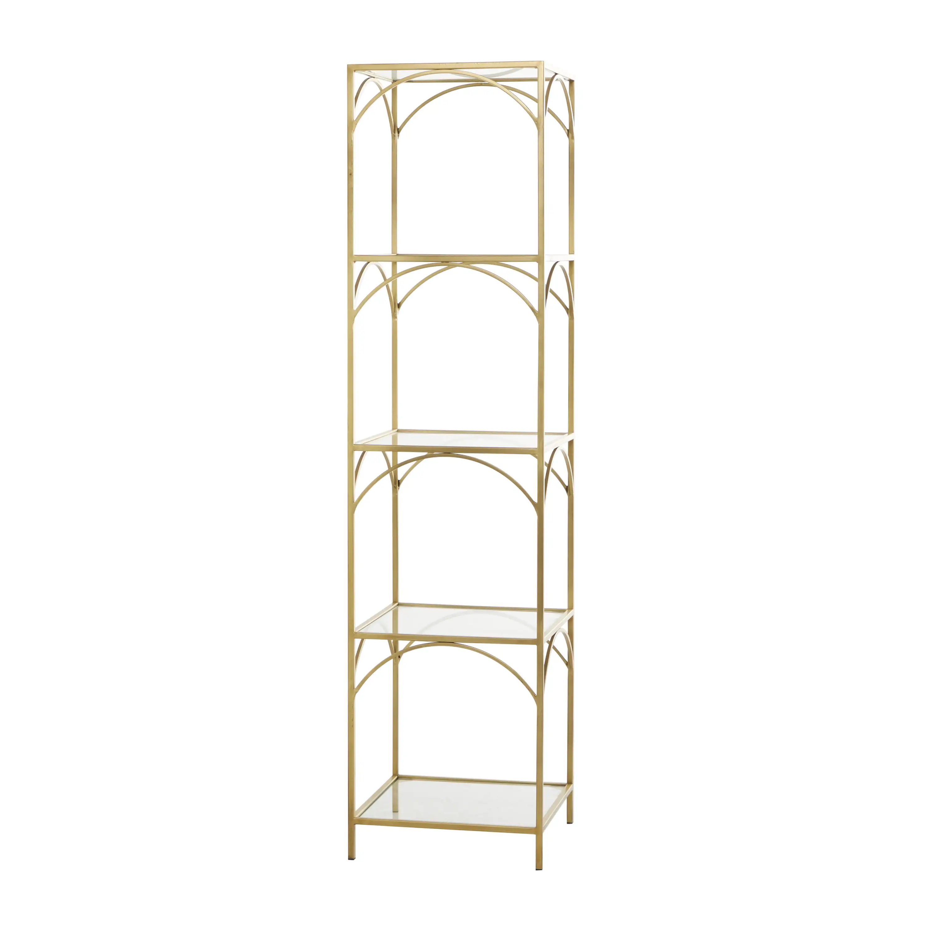 DecMode 14 x 56 Gold Metal 5-Tier Shelving Unit. 1-Piece