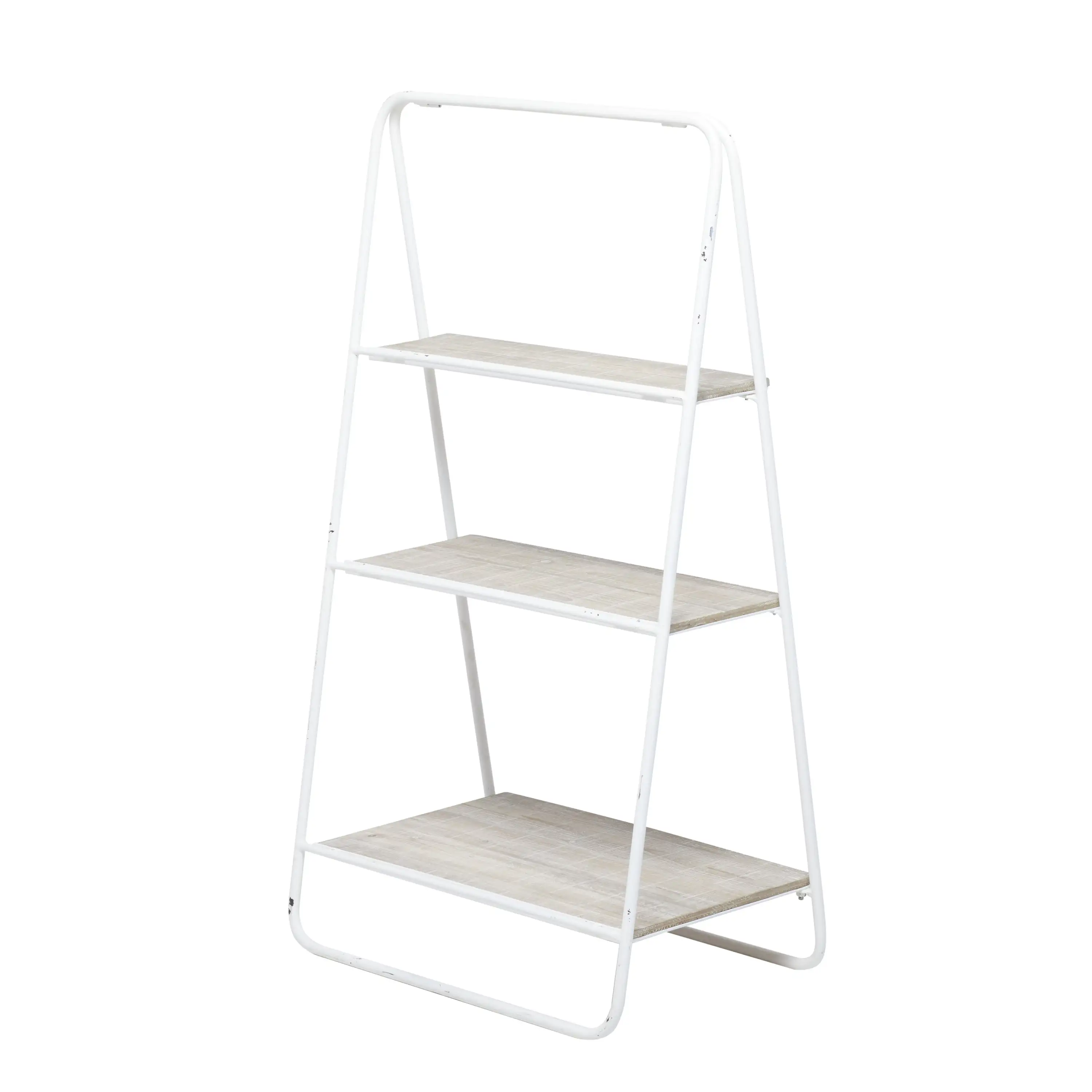 DecMode 20W. 36H Metal Farmhouse Shelving Unit. White. 1-Piece