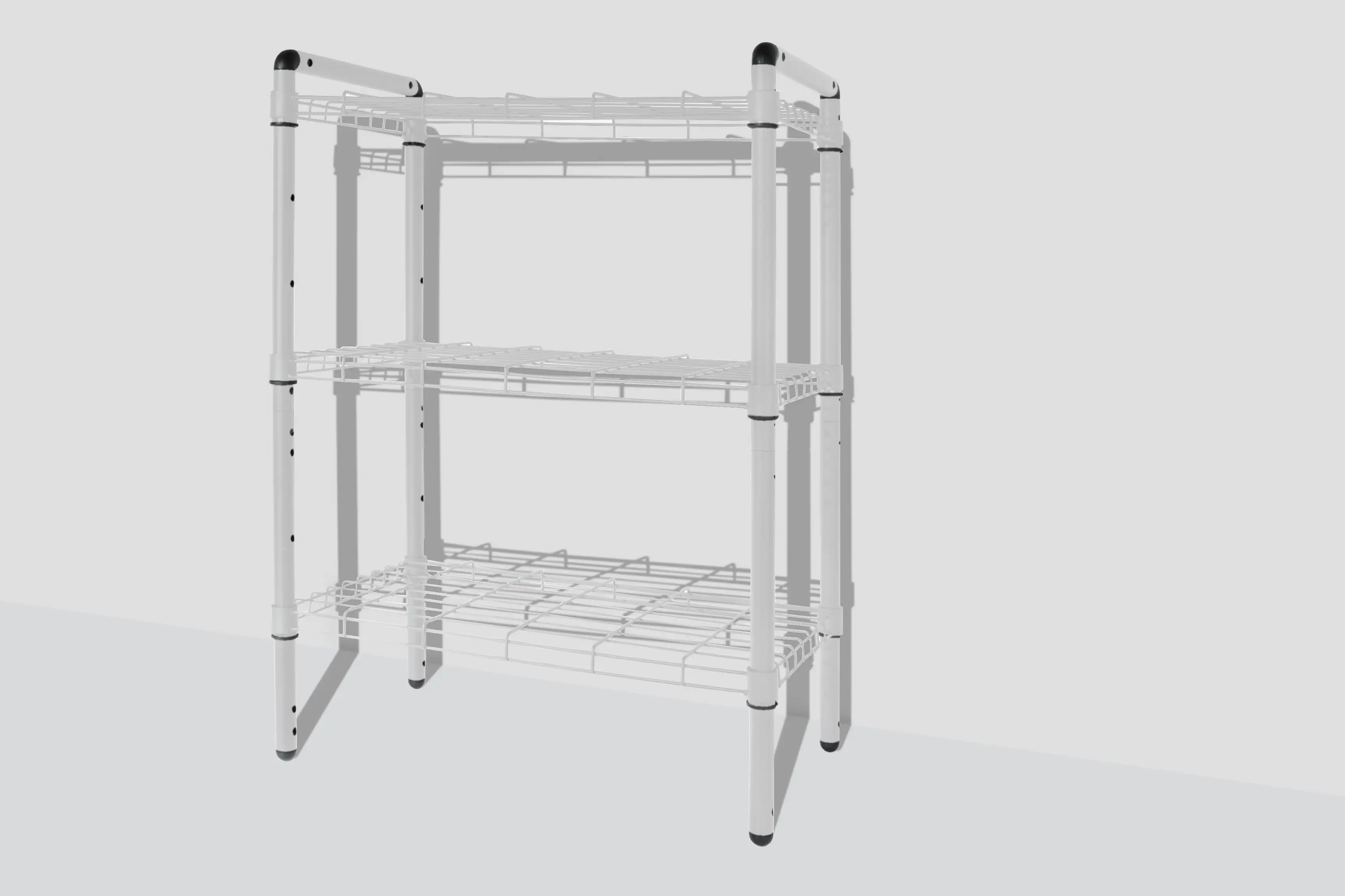 Delta 3-Tier Wire Shelving Storage Rack. White