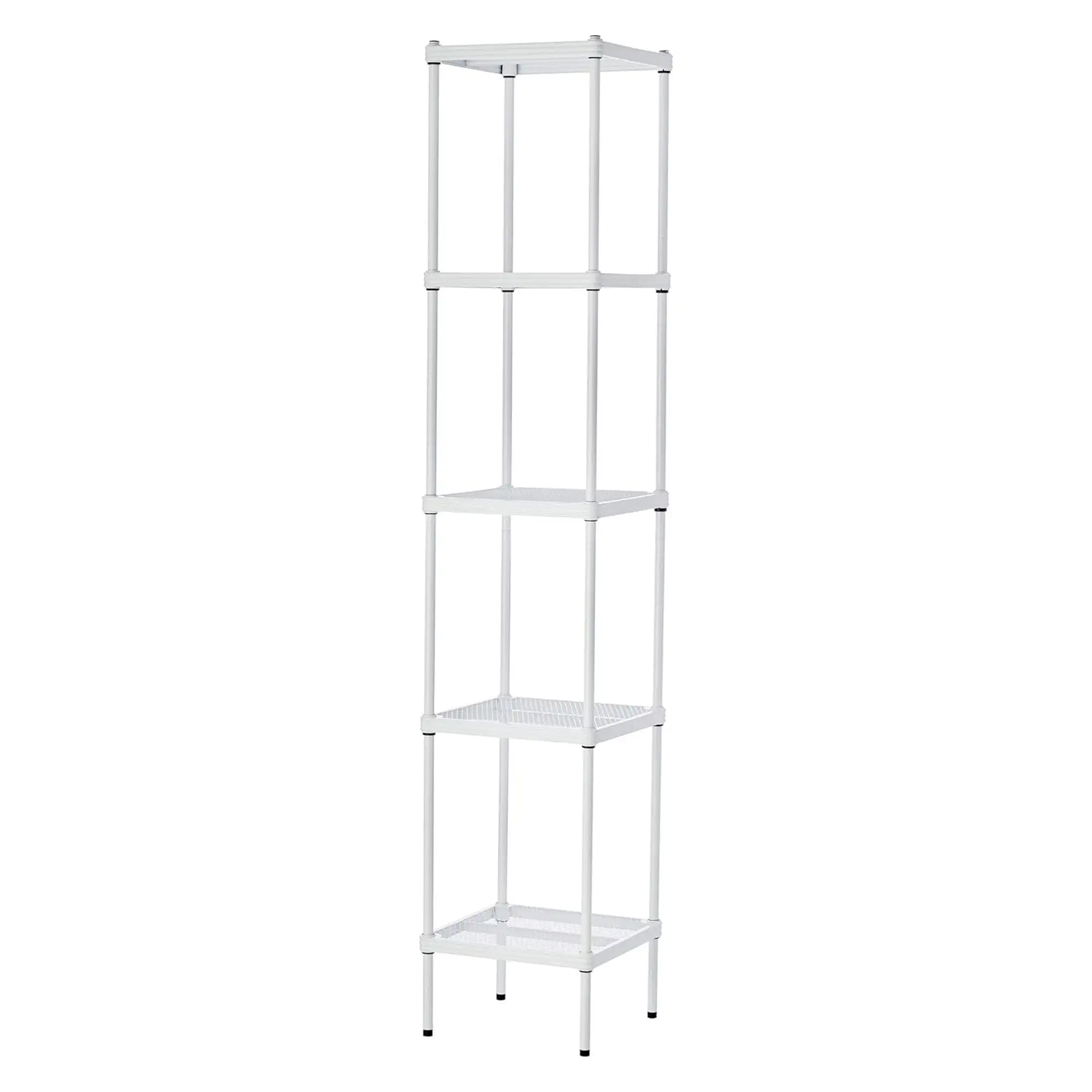 Design Ideas MeshWorks 5 Tier Metal Storage Shelving Unit Tower. White