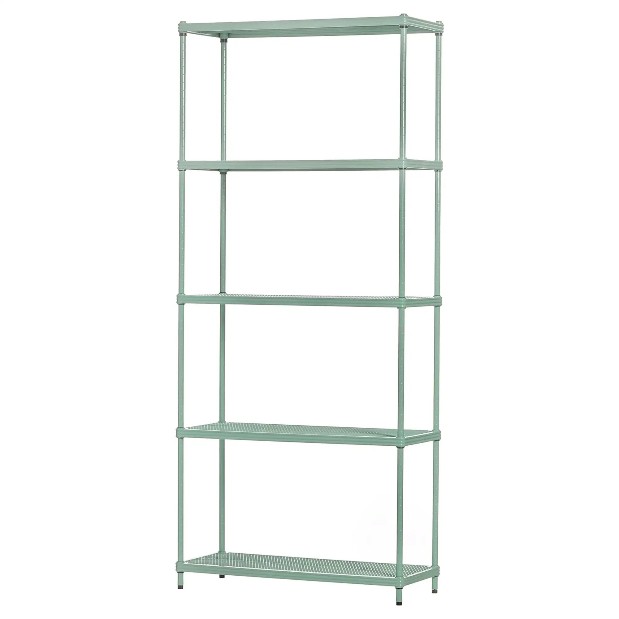 Design Ideas MeshWorks 5 Tier Steel Storage Shelving Unit Bookshelf. Green