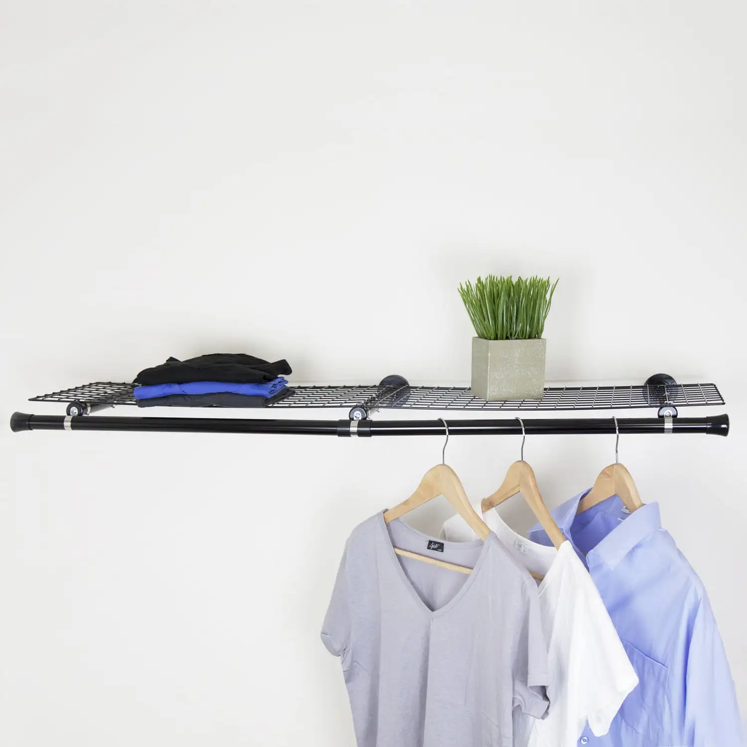 Domovina Double Shelf with Hanger-Color:Black