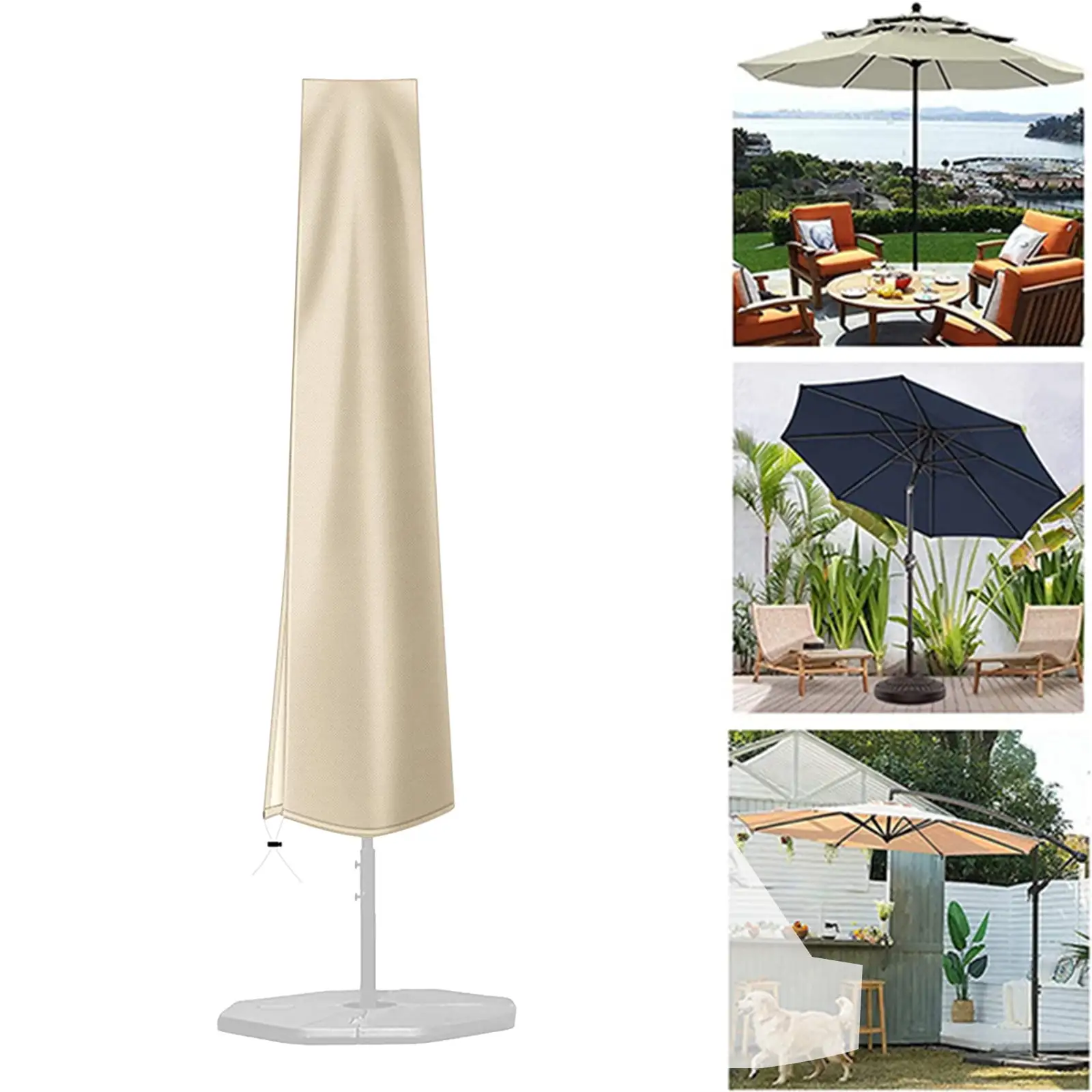 Donemore Durable Patio Umbrella Cover Oxford Fabric Patio Umbrella Covers Waterproof with Zip. Covers for 9ft To 12ft Garden Outdoor Umbrella.. Outdoor Garden Market Umbrellas