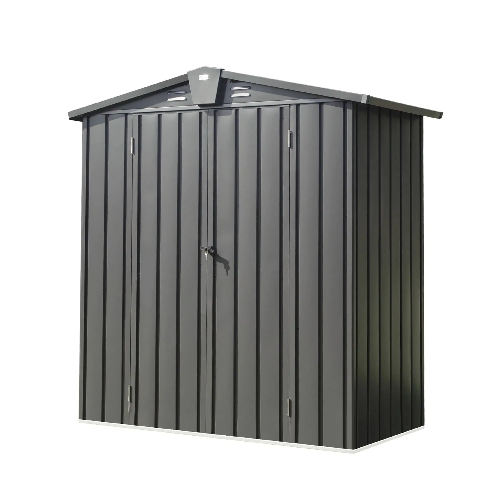 Donext Outdoor Storage Shed 5.7x3 FT.Metal Outside Sheds&Outdoor Storage Galvanized Steel.Tool Shed with Lockable Double Door for Patio.Backyard.Garden.Lawn (5.7x3ft. Black)