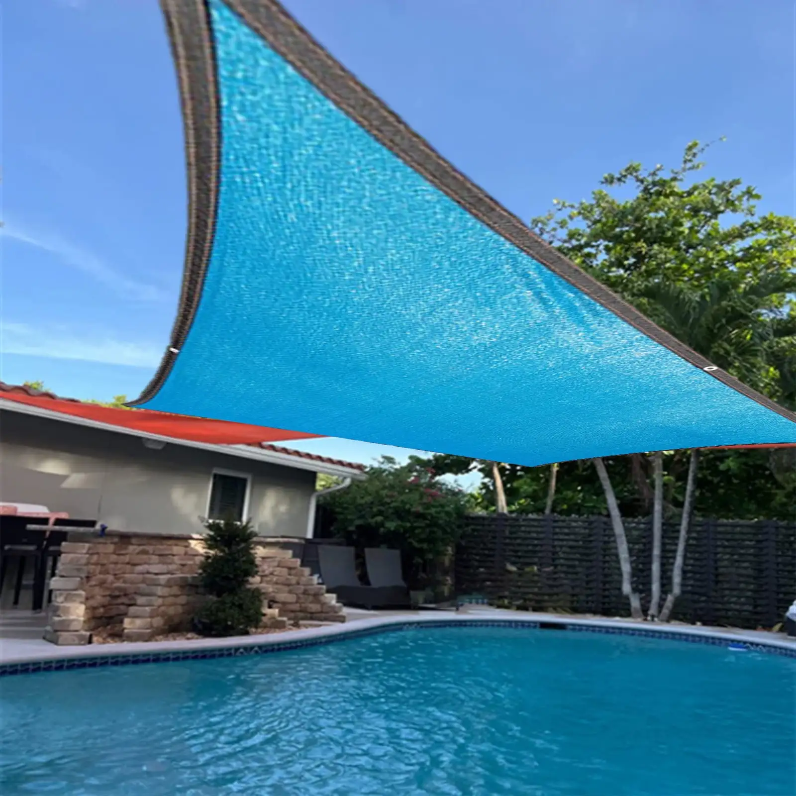 Dopebox Rectangle Sun Shade Sail Canopy. Outdoor Patio Sun Shade. Waterproof Sun Shade Sail. Outdoor Waterproof Sun Shade. Above Ground Pool Canopies (Blue)