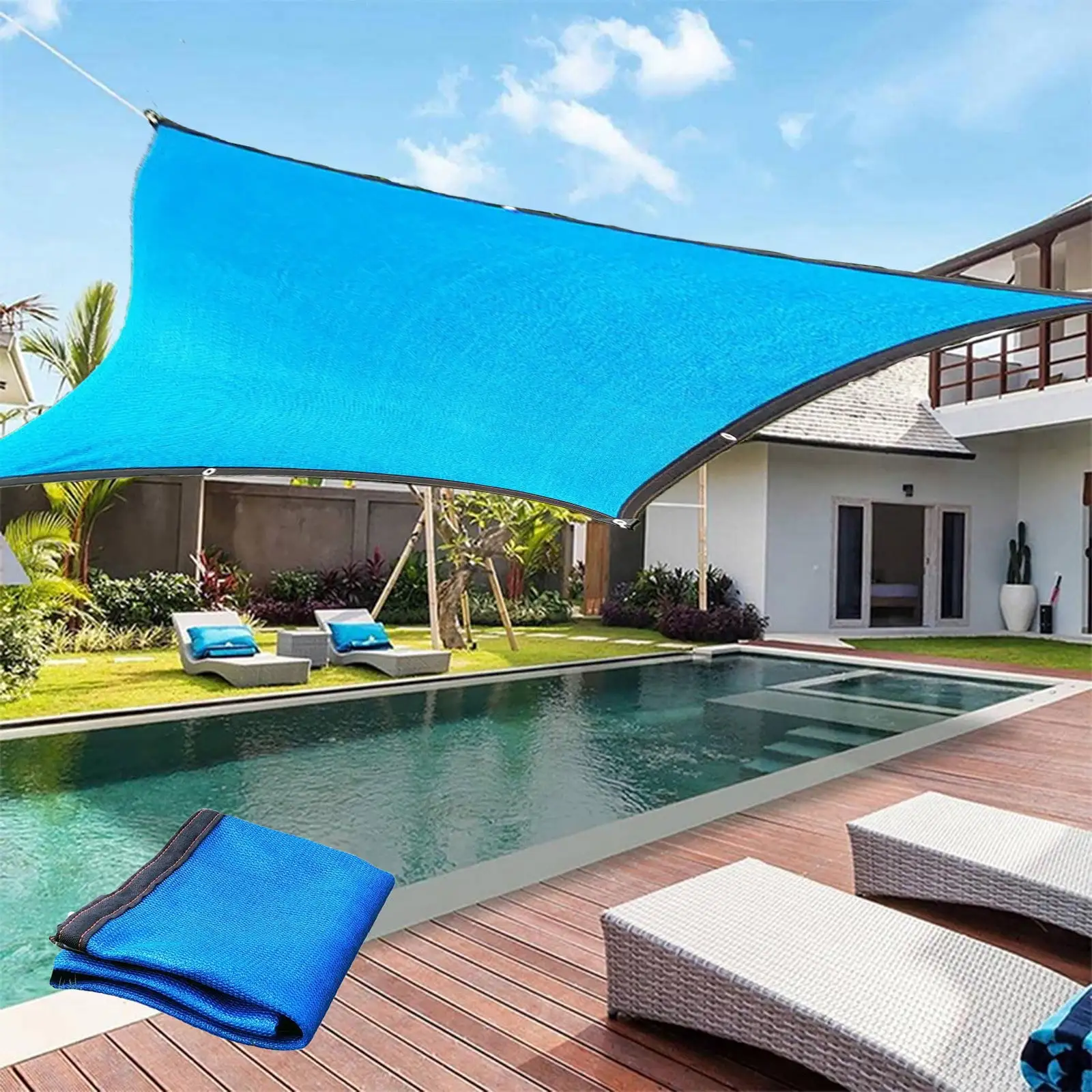 Dopebox Rectangle Sun Shade Sails Canopy Sunshine Block. Outdoor Awnings for Patio Waterproof. Rectangular Shade Sail. Courtyard Sunshade Umbrella. Sun Shades for Patios (2X3M)