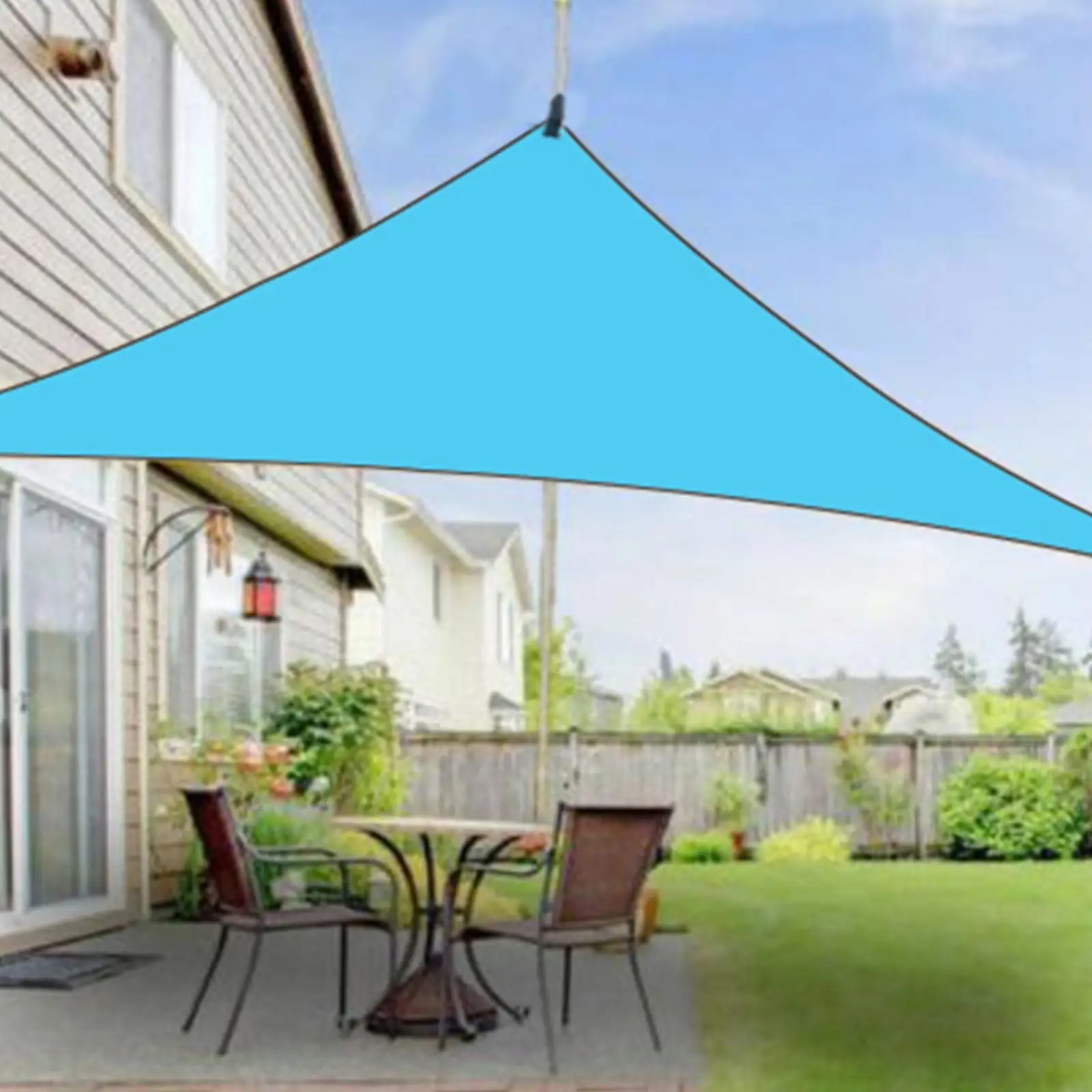 Dopebox Square Canopy Shade Cover UV Block. Triangle Sun Shade Sail. Waterproof Shade Sail. Patio Sun Shades Outdoor. UV Block for Patio Backyard Garden Outdoor (Blue)