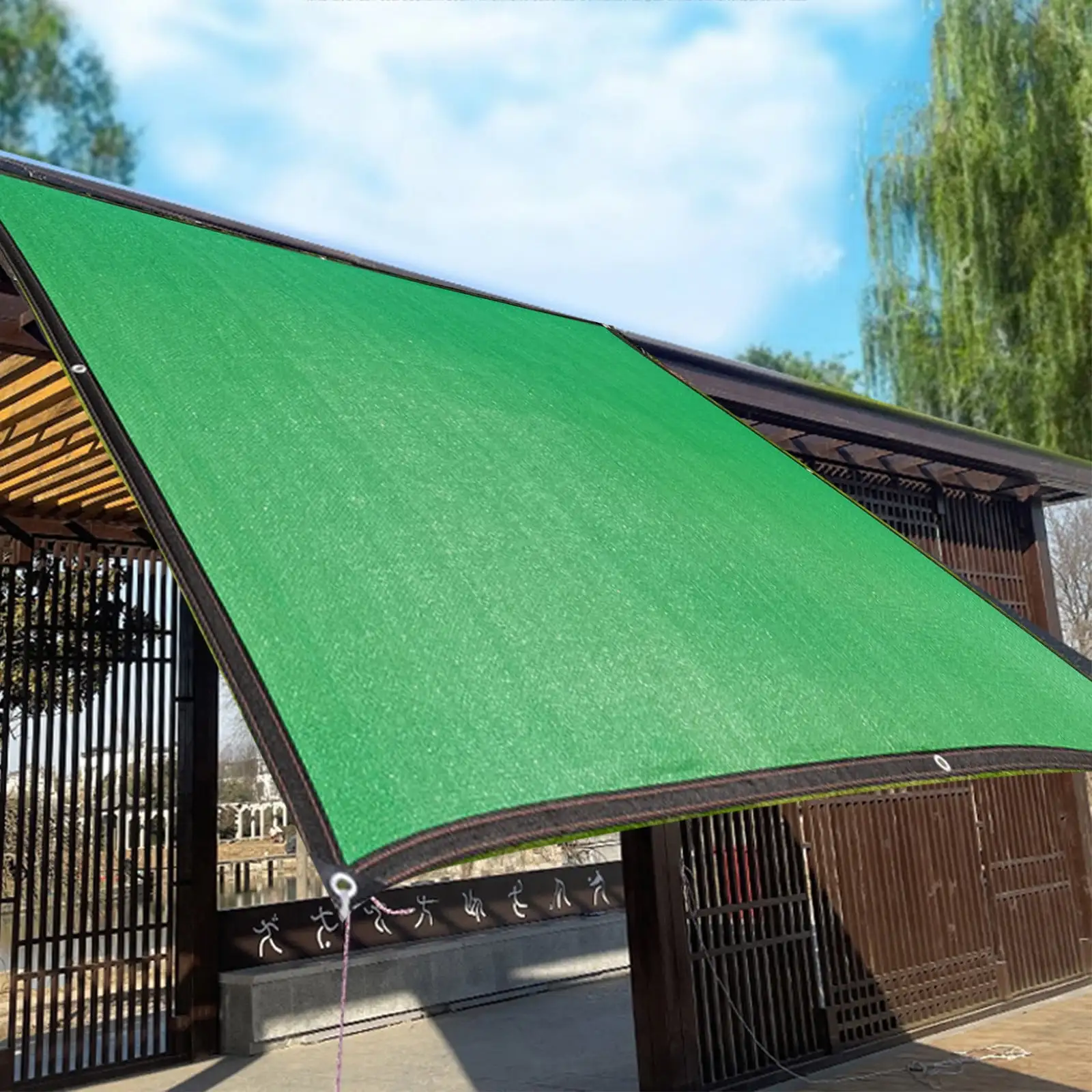 Dopebox Sun Shade Sails. Shade Sail Heavy Duty. Canopy Shades for Outside. Outdoor Sail Shade. Shade Sail Outdoor Patio (Green)