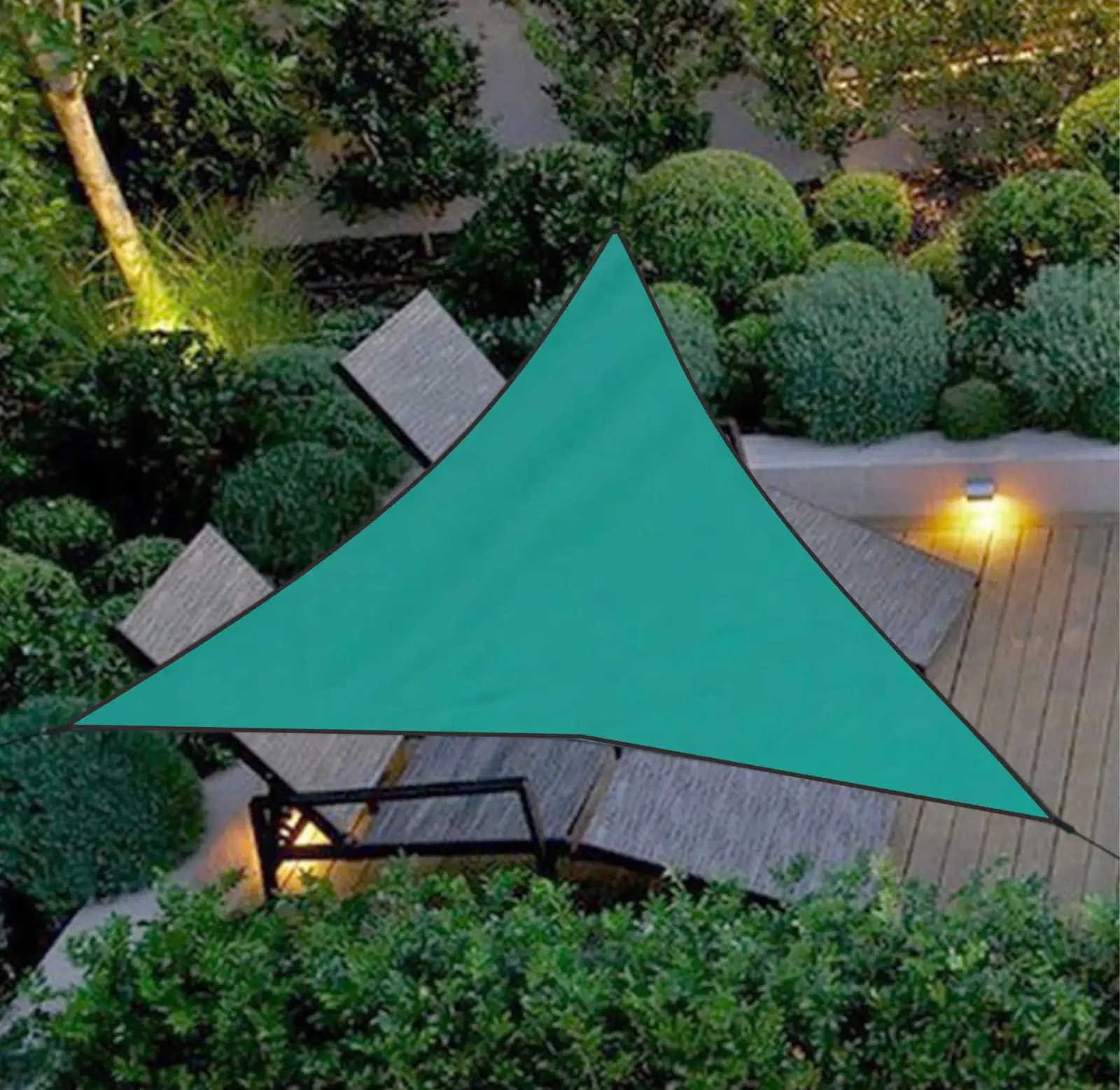 Dopebox Sun UV Blocking Outdoor Canopy. Patio Shade Sails. Outdoor Patio Shade. Shade Sails Triangle. for Yard Deck Lawn Garden (Green)