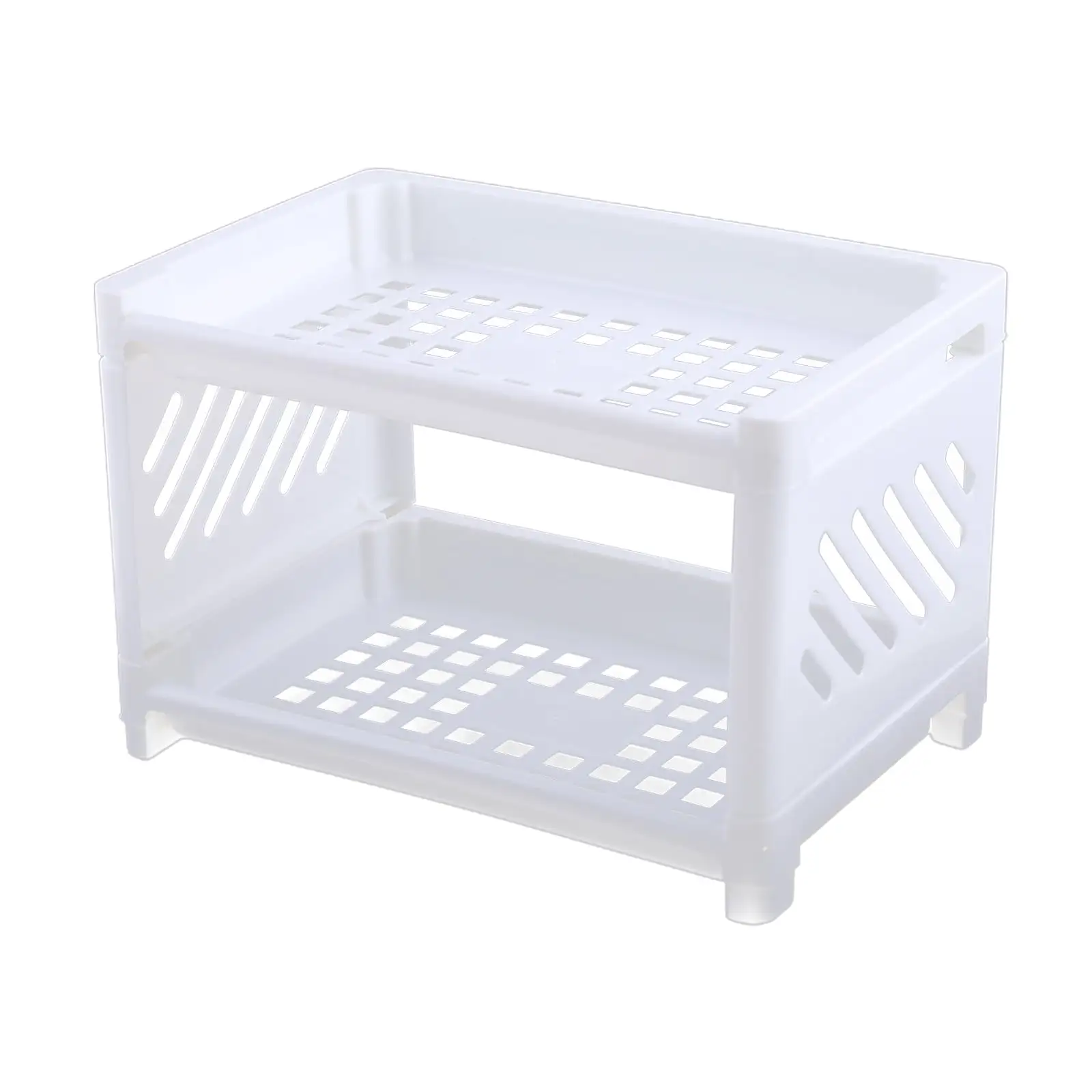 Double Layer Hollow Shelf Plastic Cosmetics Desktop Finishing Bathroom Accessories Organizer Storage Rack 2 Tier Shelf